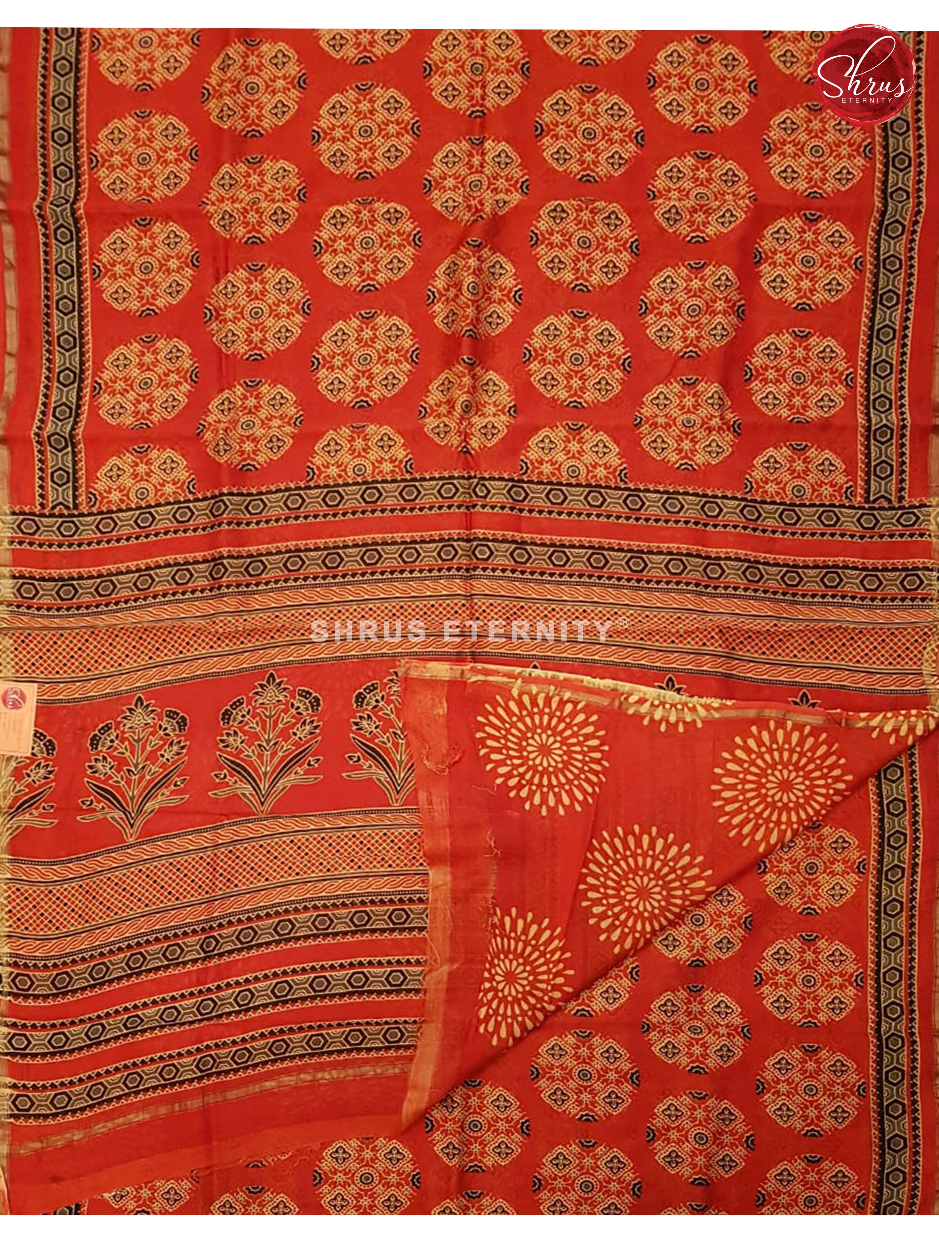 Red(Single Tone) - Chanderi - Shop on ShrusEternity.com