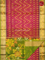 Majenta & Green - Pochampally Silk Cotton - Shop on ShrusEternity.com