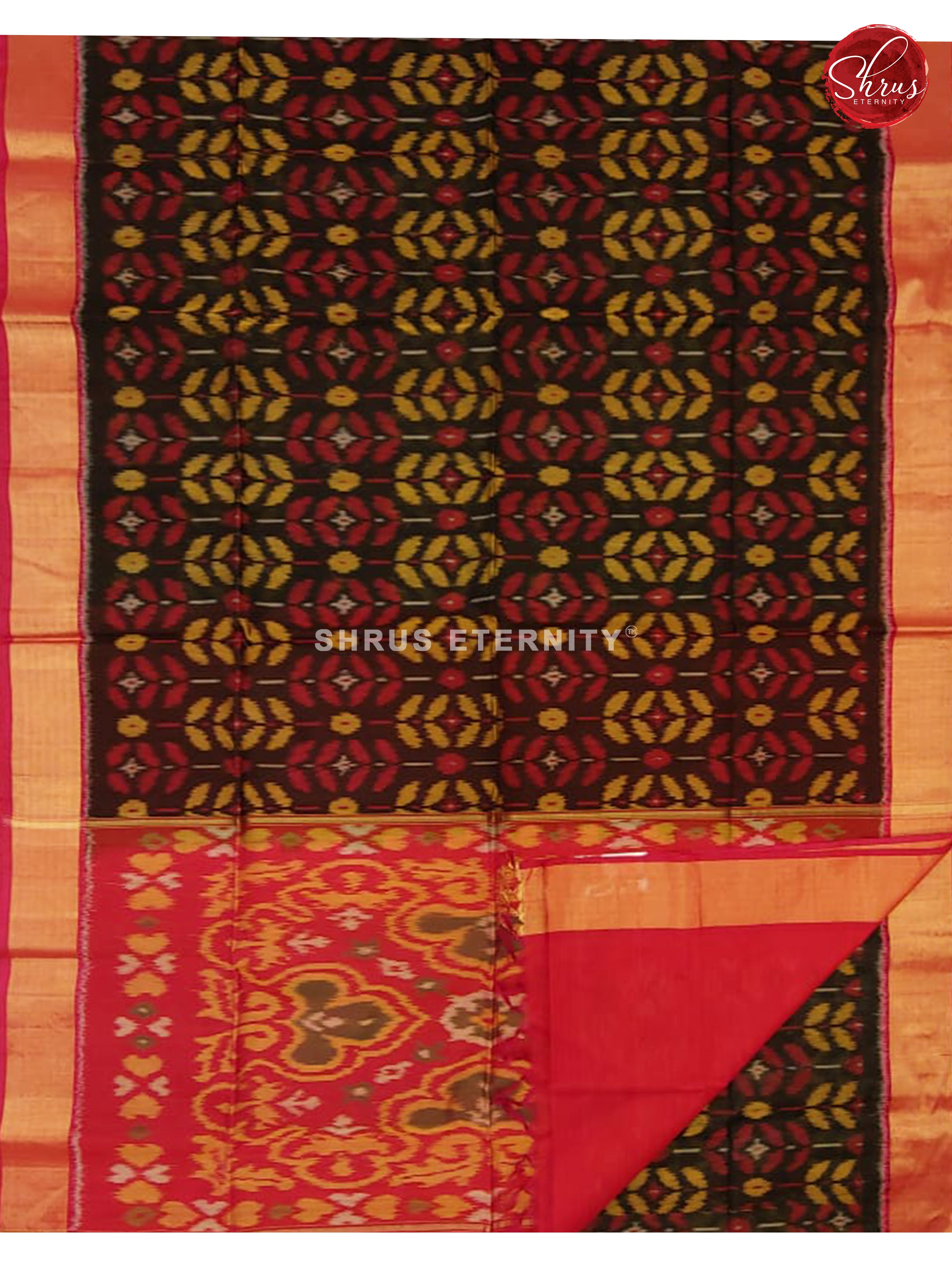 Black & Red - Pochampally Silk Cotton - Shop on ShrusEternity.com