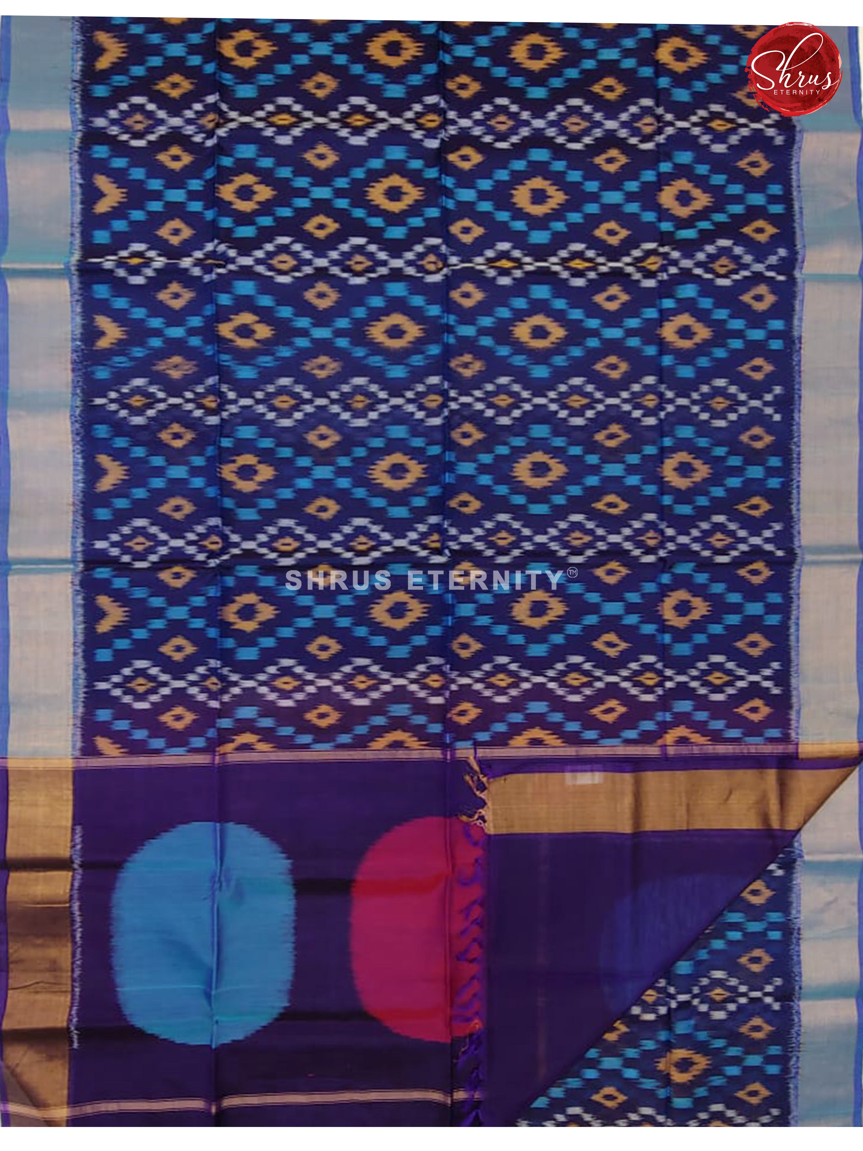 Blue & Lavender - Pochampally Silk Cotton - Shop on ShrusEternity.com