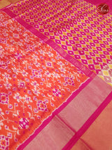 Orange & Pink - Ikkat Silk - Shop on ShrusEternity.com