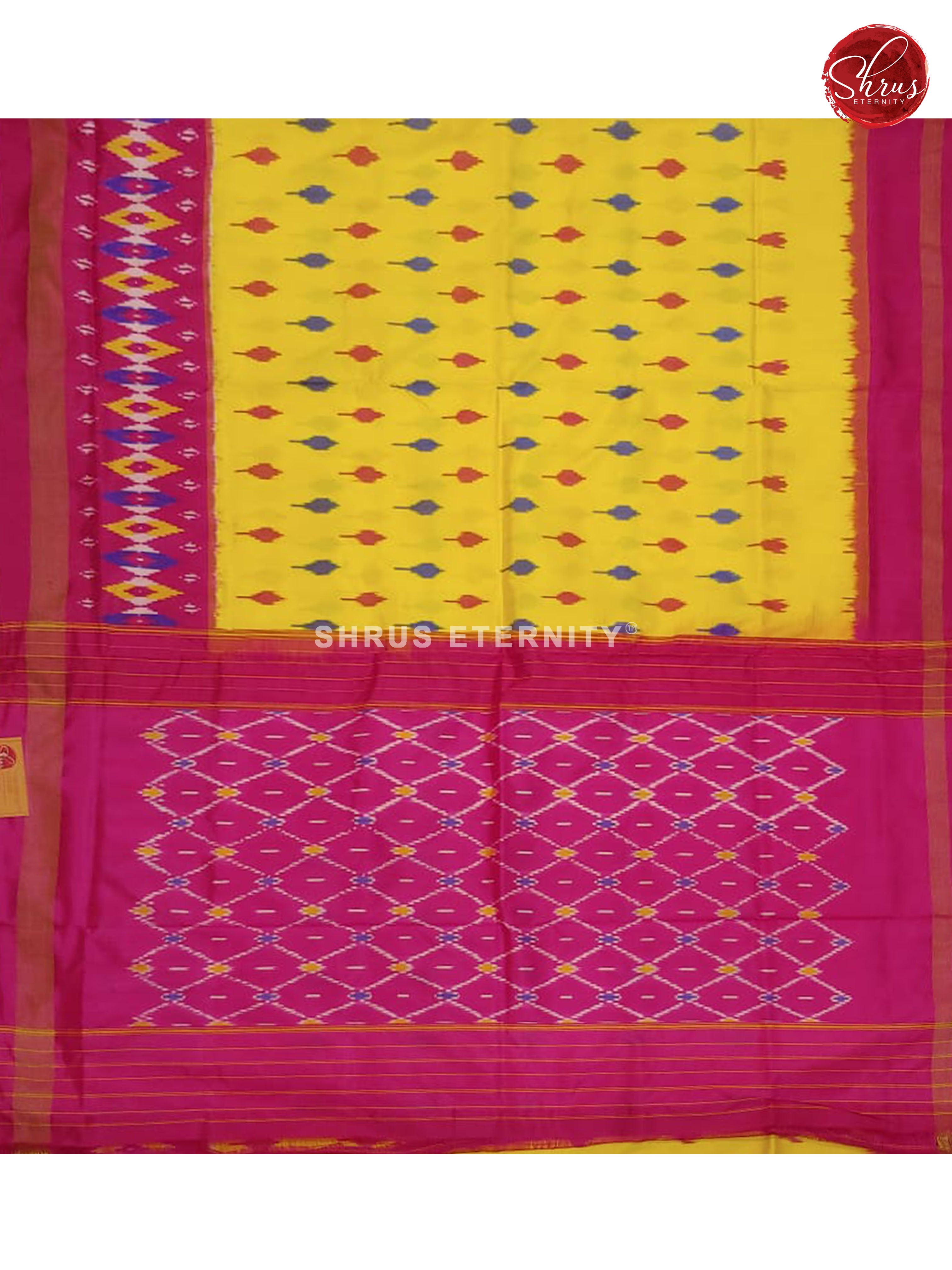 Yellow & Majenta - Ikkat Silk - Shop on ShrusEternity.com