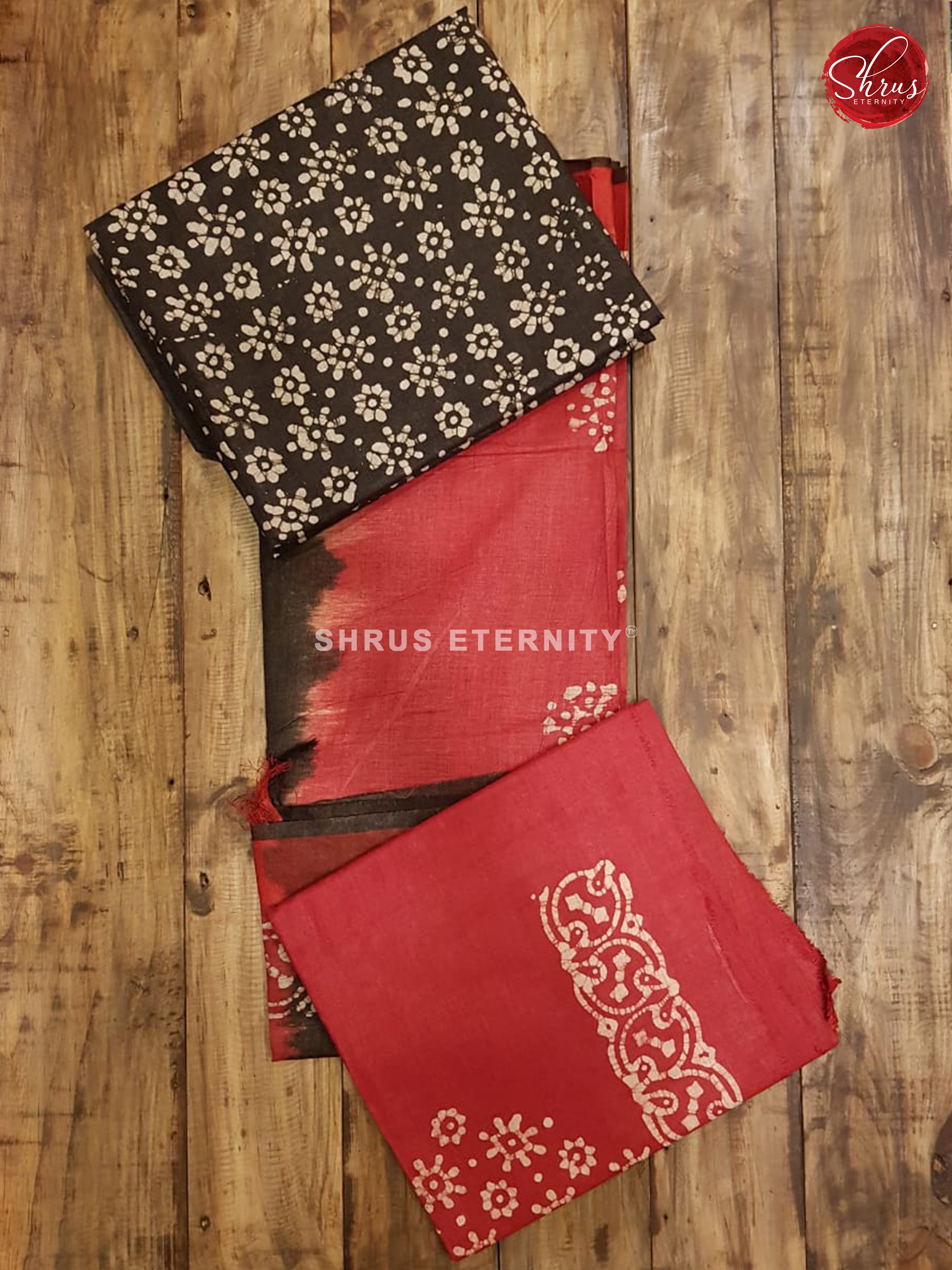 ELEPHANT GREY & RED - BHATIK SUIT - Shop on ShrusEternity.com