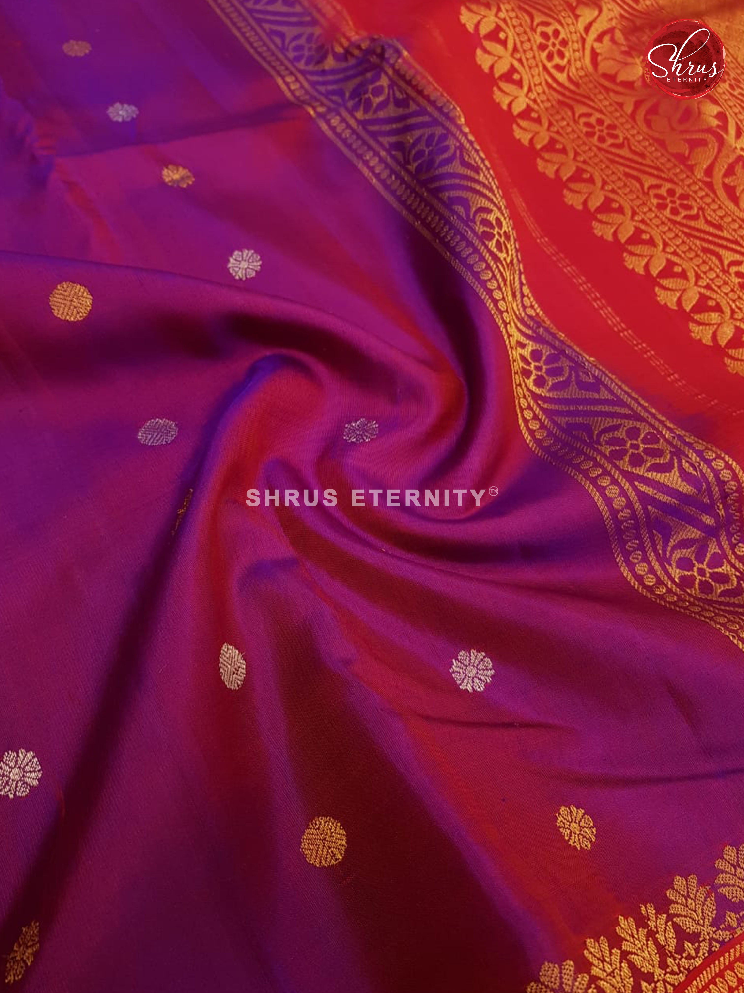 Purple & Red - Gadwal Silk - Shop on ShrusEternity.com