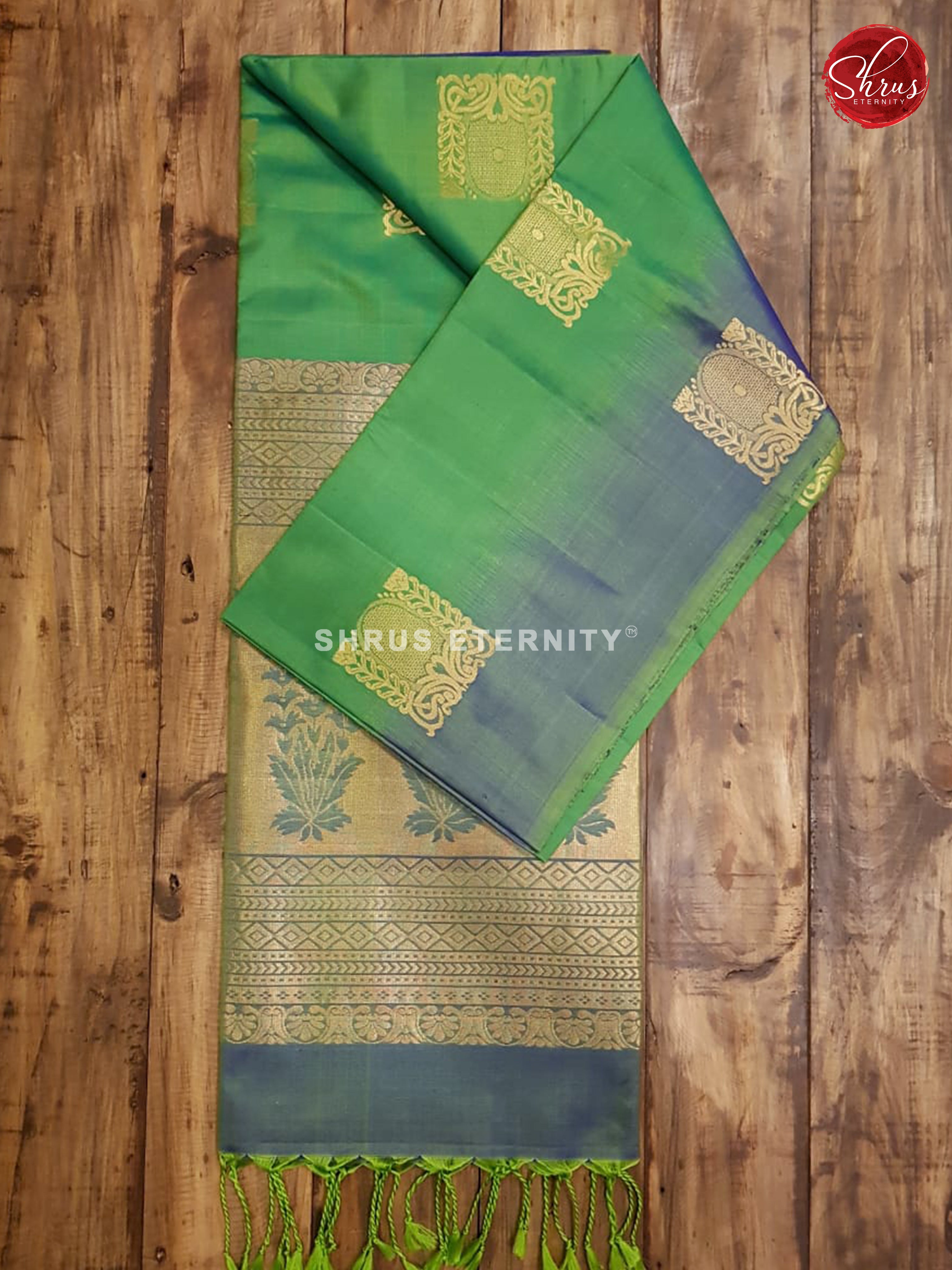 Green & Metallic Blue - Soft Silk - Shop on ShrusEternity.com