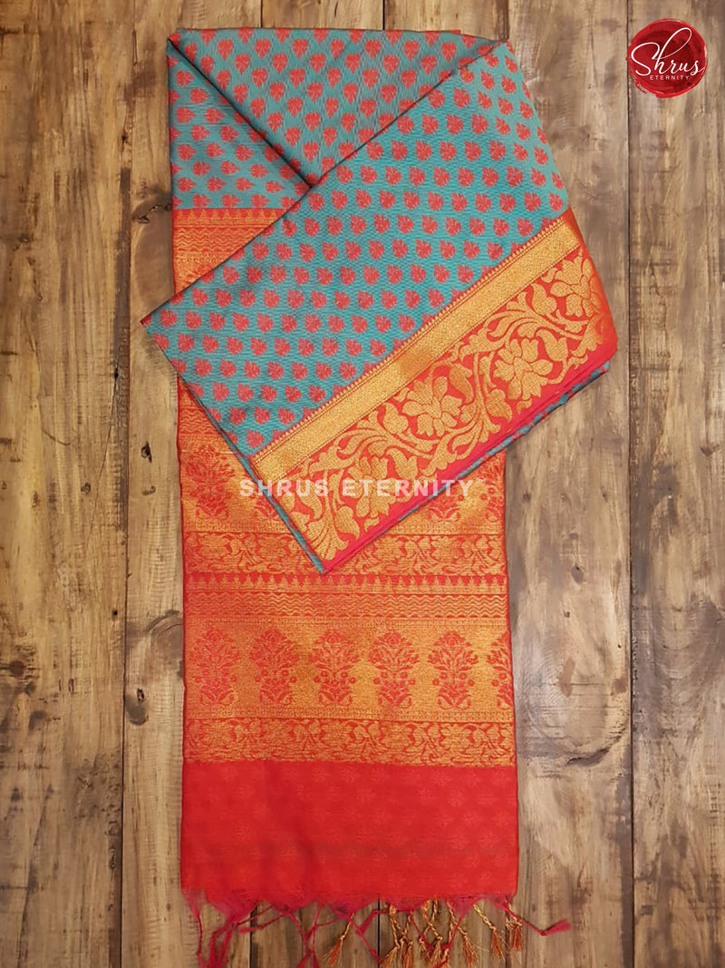 Rama Blue & Red - Kora Cotton Silk - Shop on ShrusEternity.com