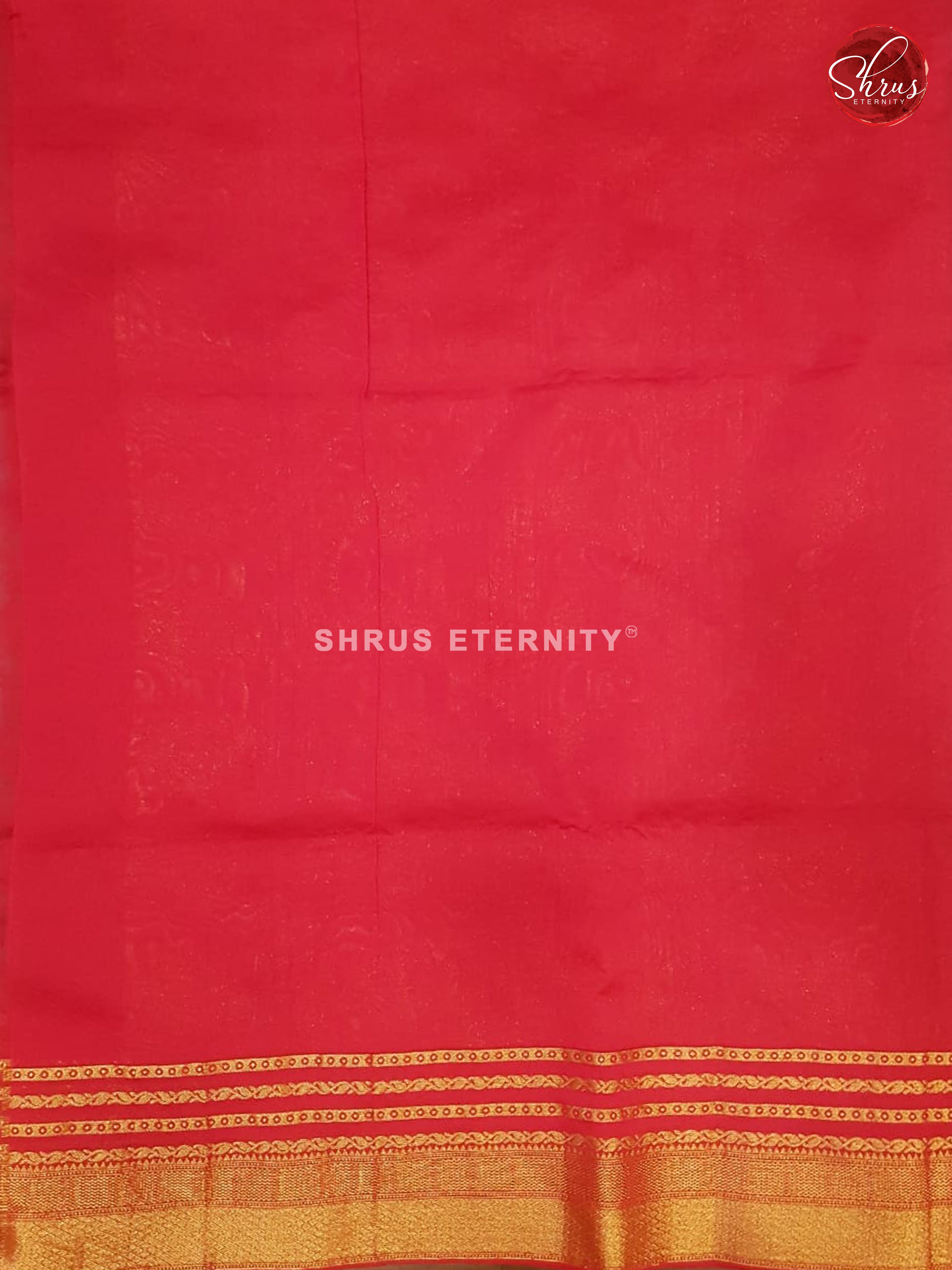 Teal Blue & Red- Kora cotton silk - Shop on ShrusEternity.com