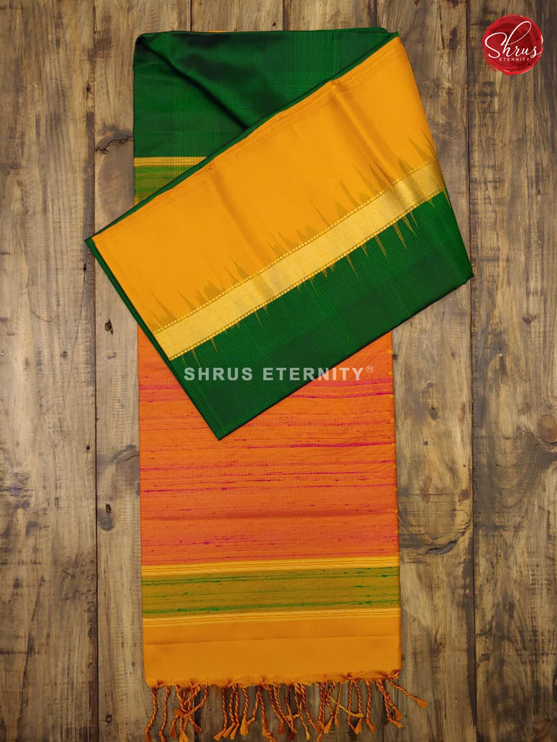 Bottle Green & Mustard - Soft Silk - Shop on ShrusEternity.com