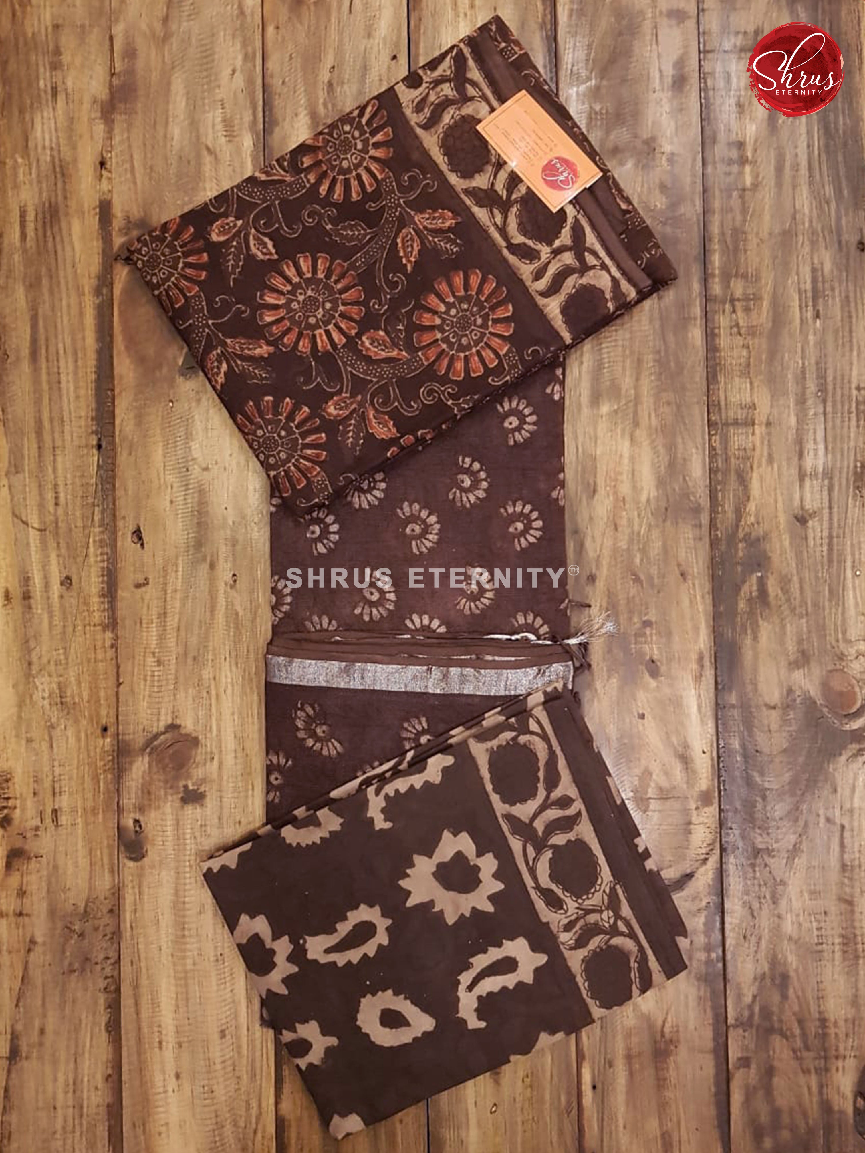 Brown(Single Tone)- Khadi Linen Salwar suit - Shop on ShrusEternity.com