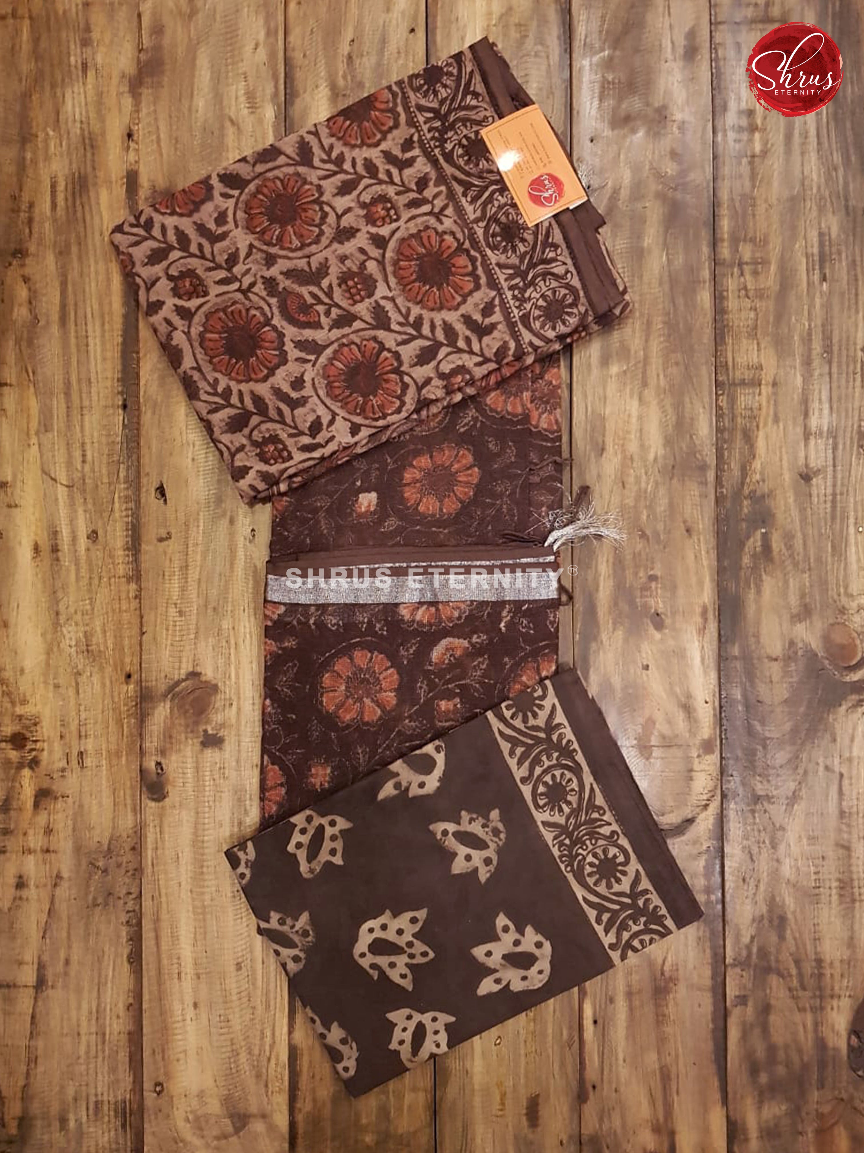 Brown (Single Tone) - Khadi Linen Salwar Suit - Shop on ShrusEternity.com