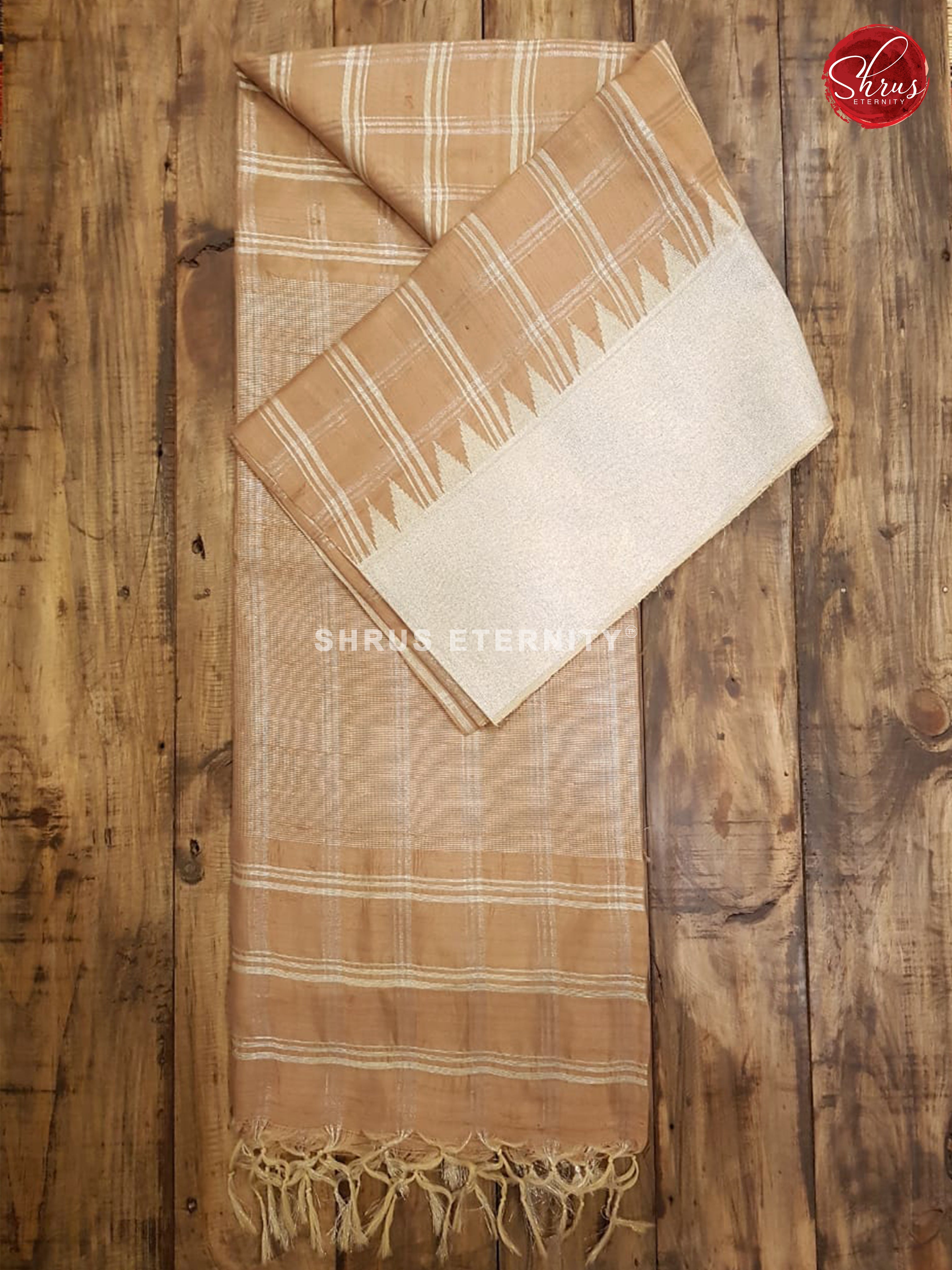 Beige & Silver - Raw silk - Shop on ShrusEternity.com
