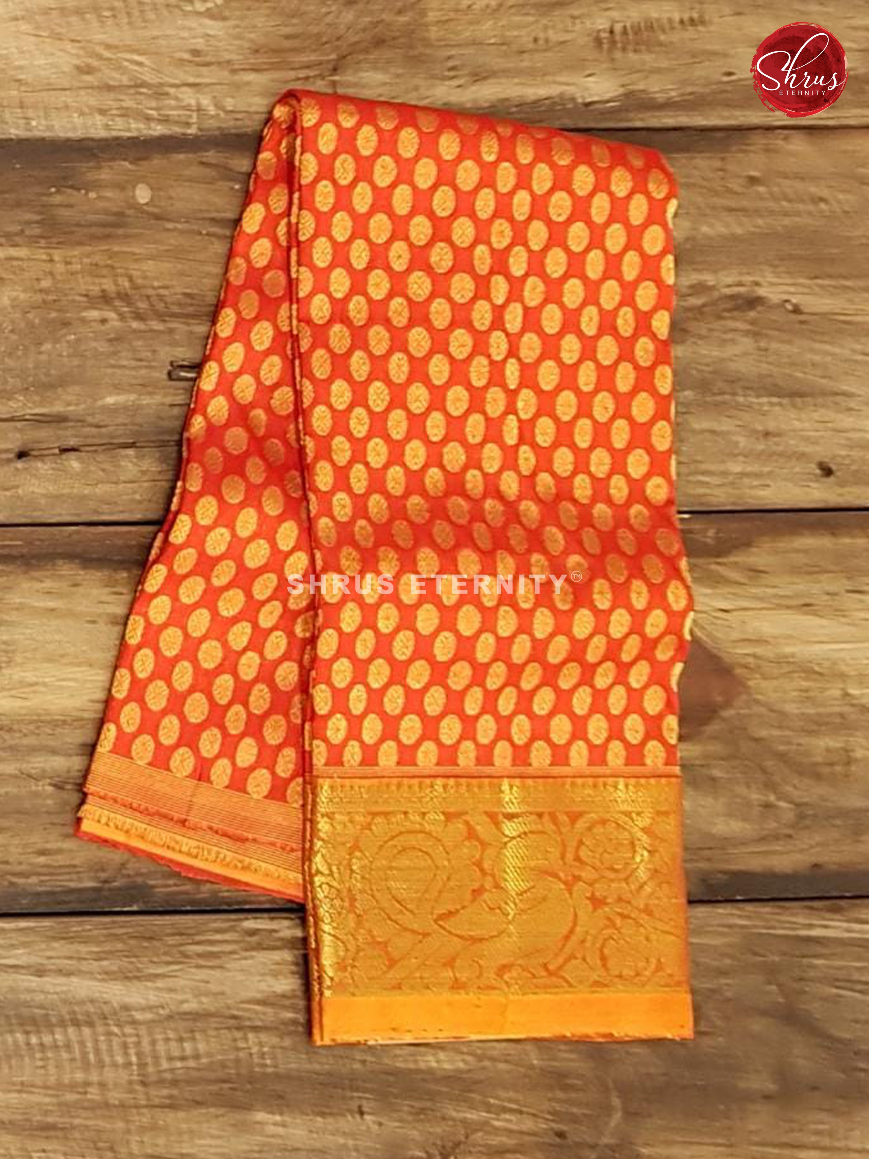 Orange & Red - Pattu Pavadai 0-2 Years - Shop on ShrusEternity.com