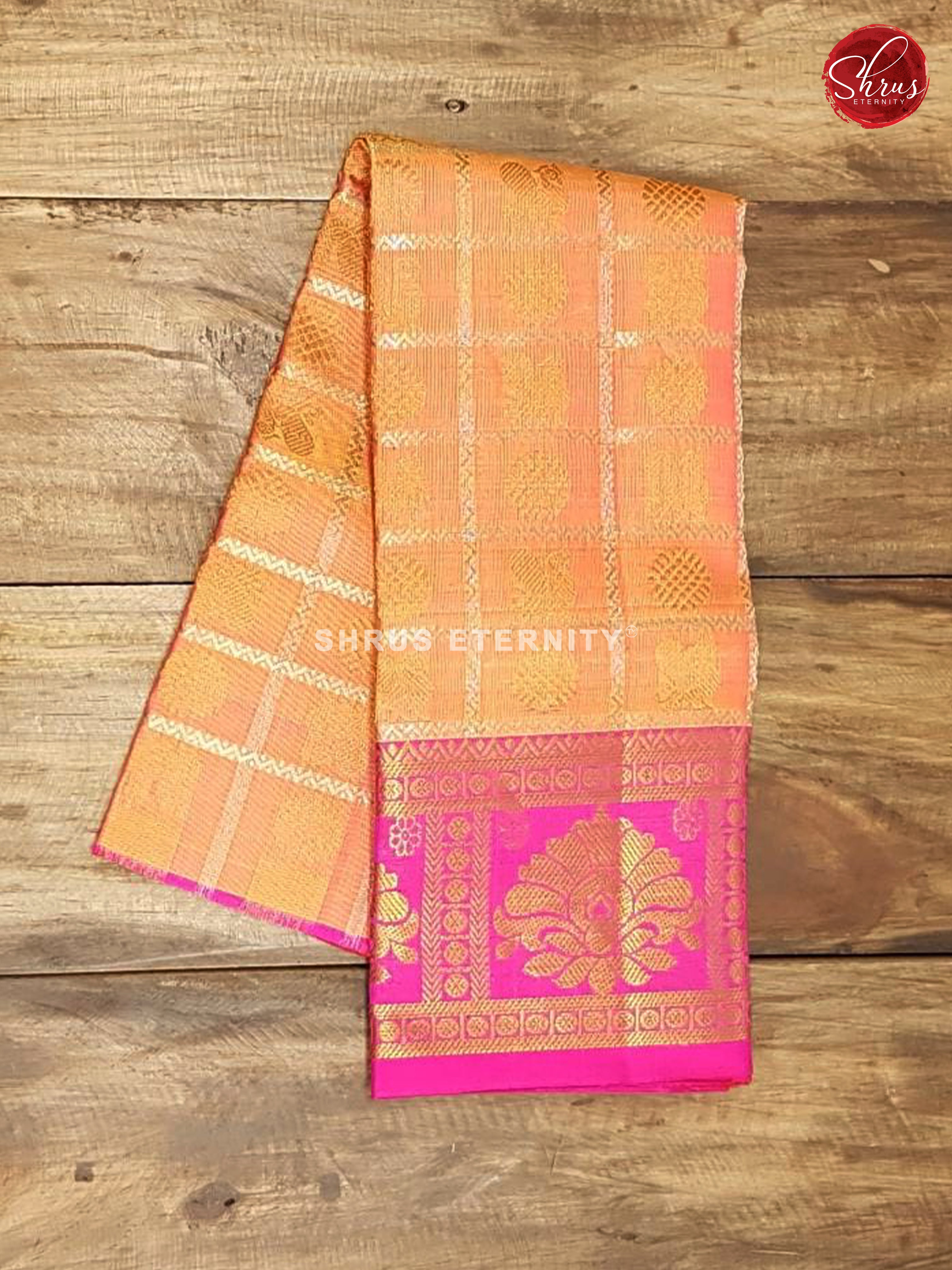 Pink & Orange - Pattu Pavadai 0-2 Years - Shop on ShrusEternity.com