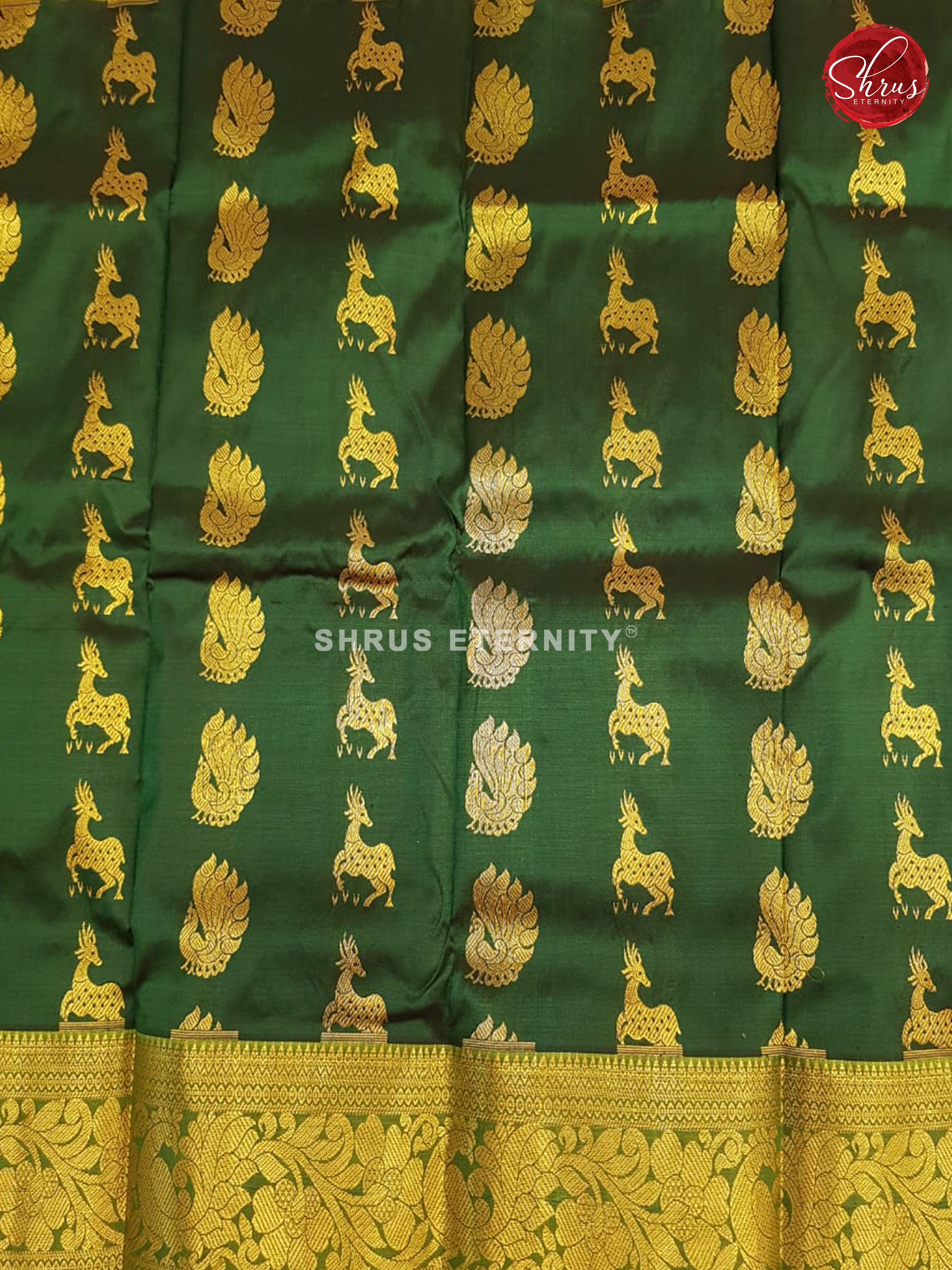 Yellow & Dark Green - Pattu Pavadai 0-2 Years - Shop on ShrusEternity.com