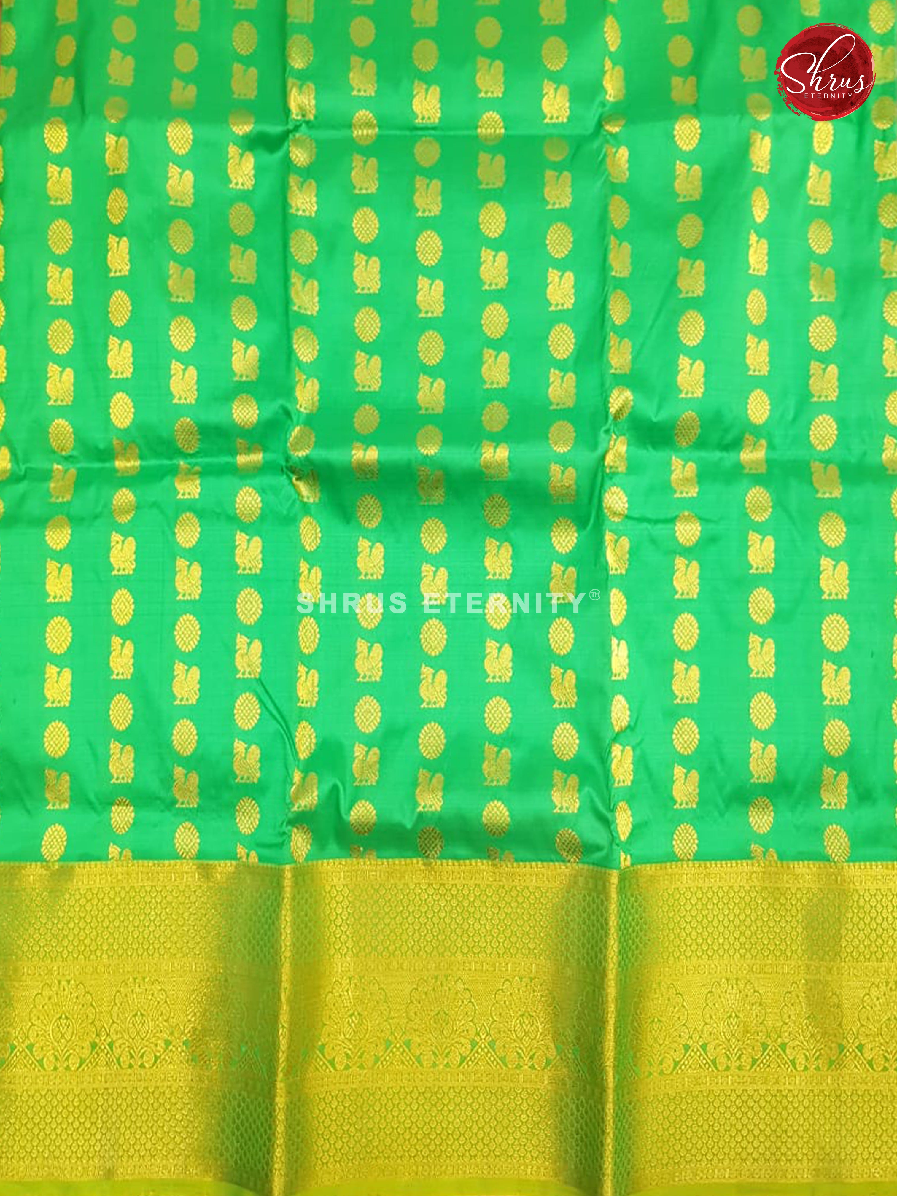 Light Green & Green - Pattu Pavadai 3-6 Years - Shop on ShrusEternity.com