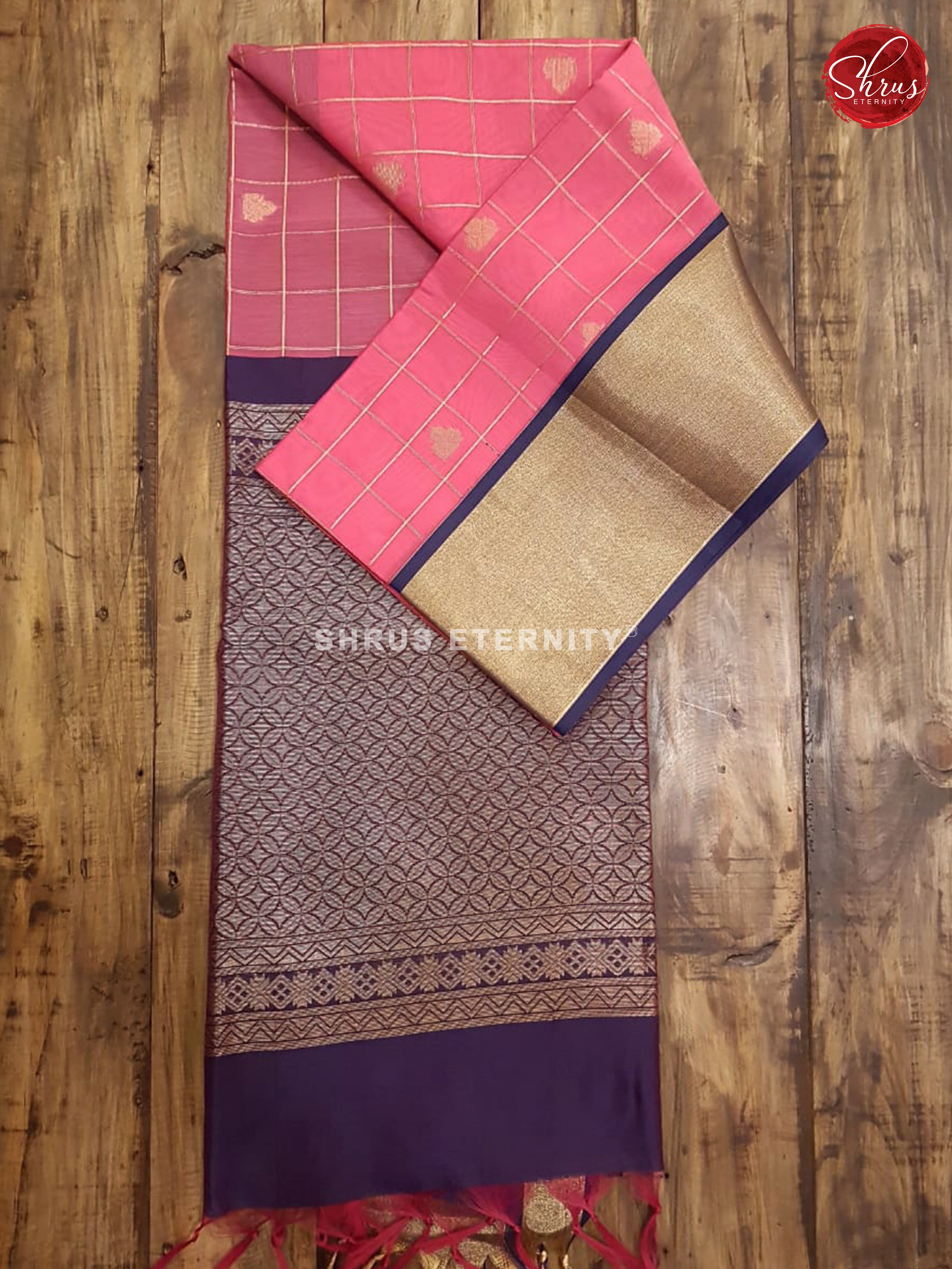 Light pink & Blue - Kora Cotton Silk - Shop on ShrusEternity.com