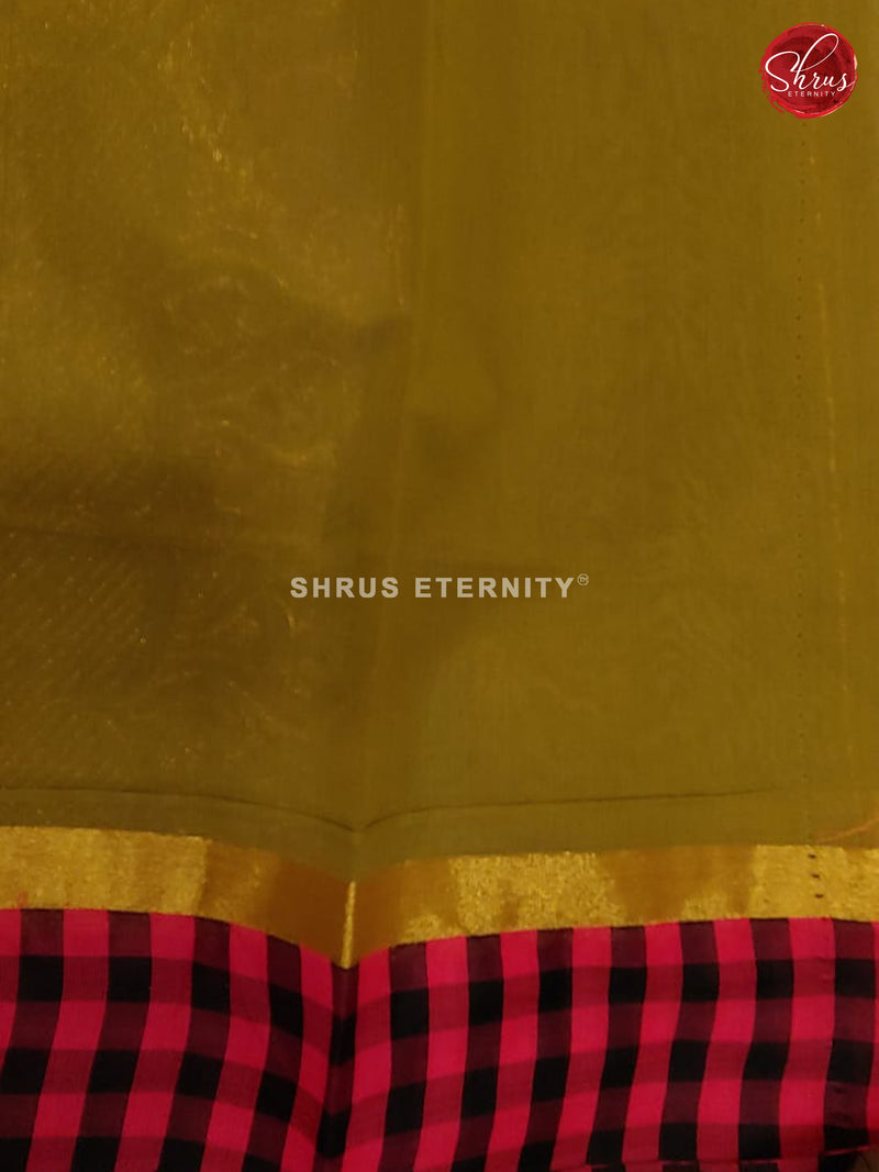 Olive Green & Red - Kora Cotton Silk - Shop on ShrusEternity.com