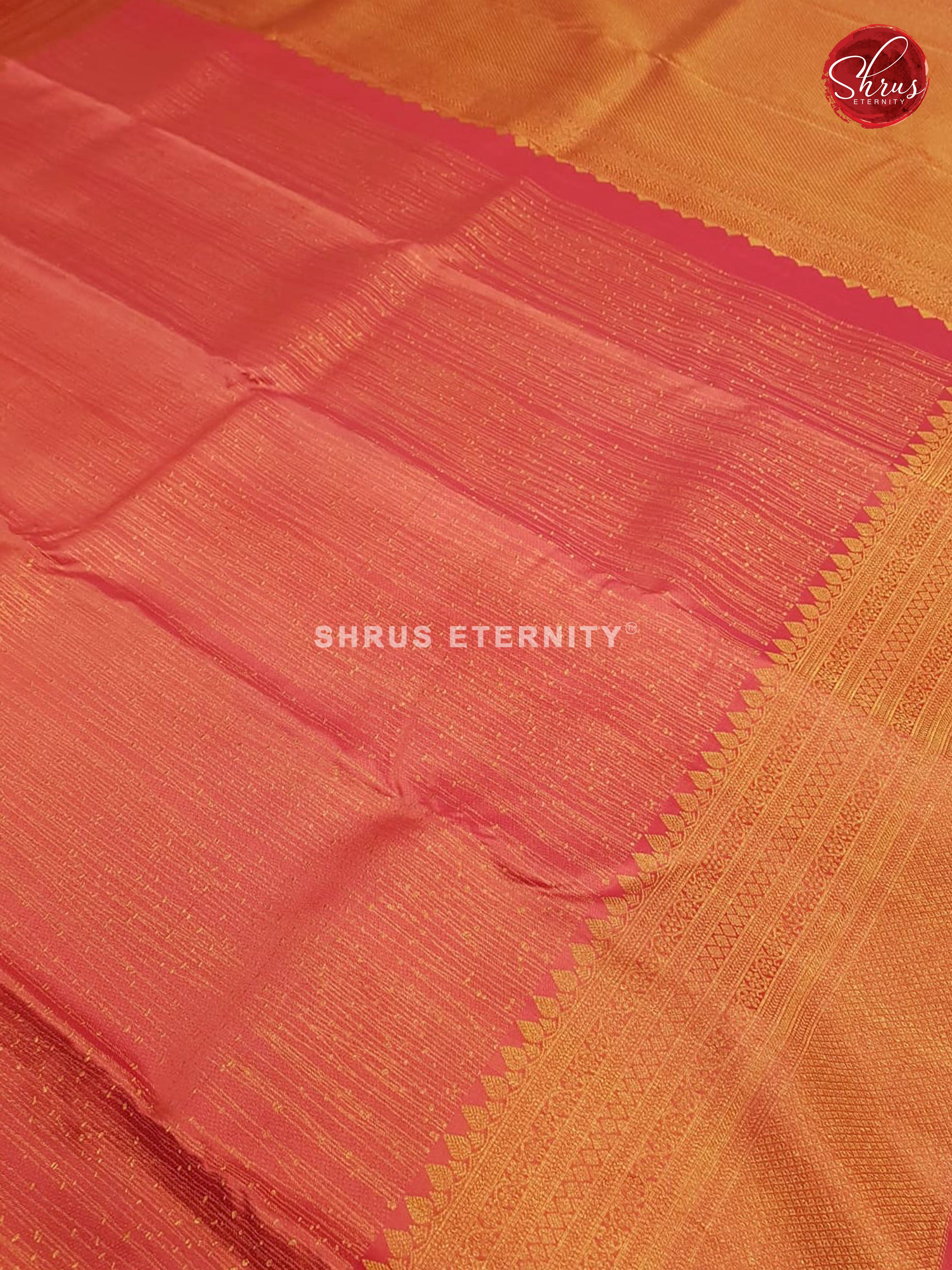 Orange (Single Tone) - Kanchipuram Silk - Shop on ShrusEternity.com