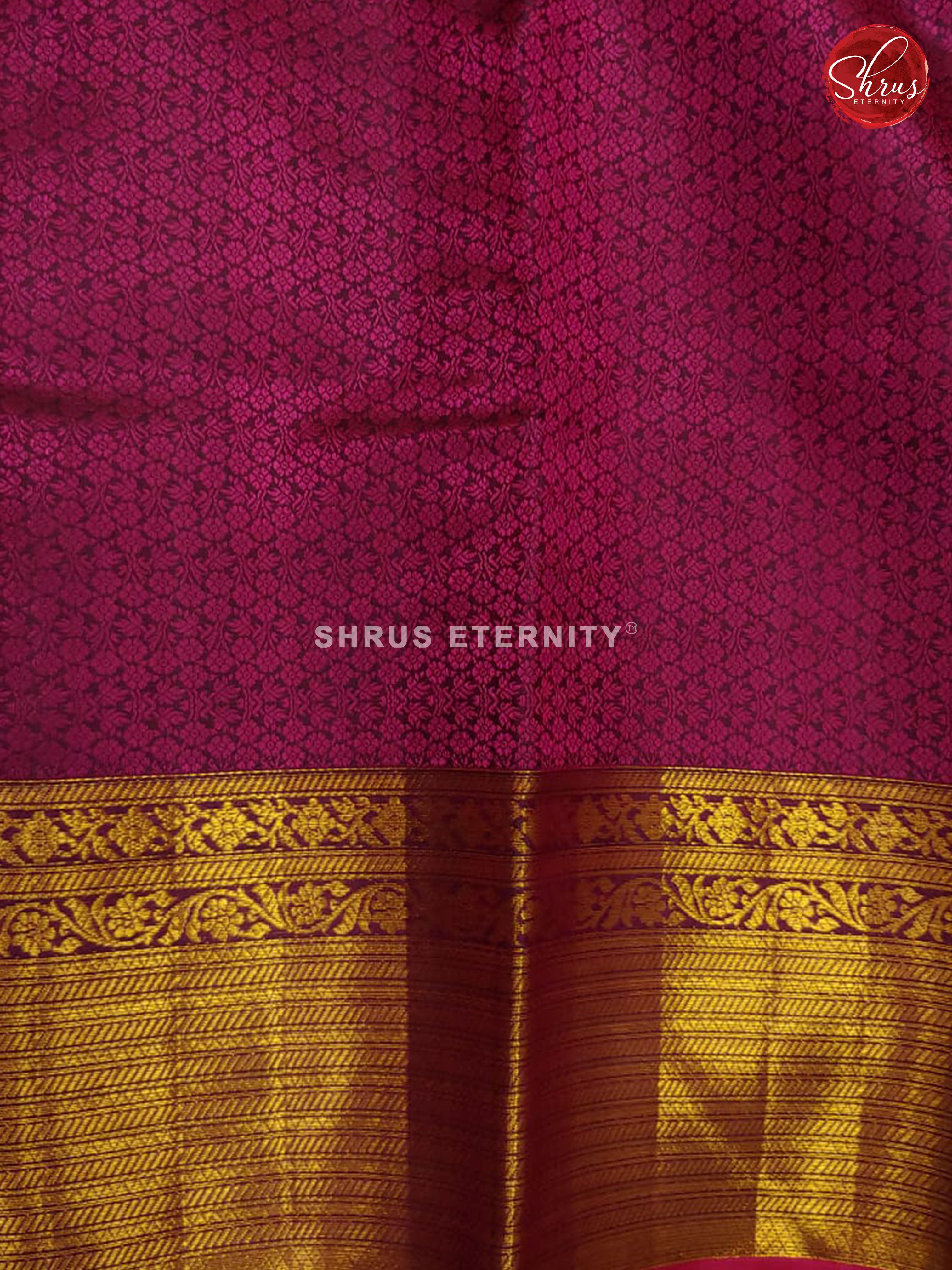 Peachish Pink & Majenta - Kanchipuram Silk - Shop on ShrusEternity.com