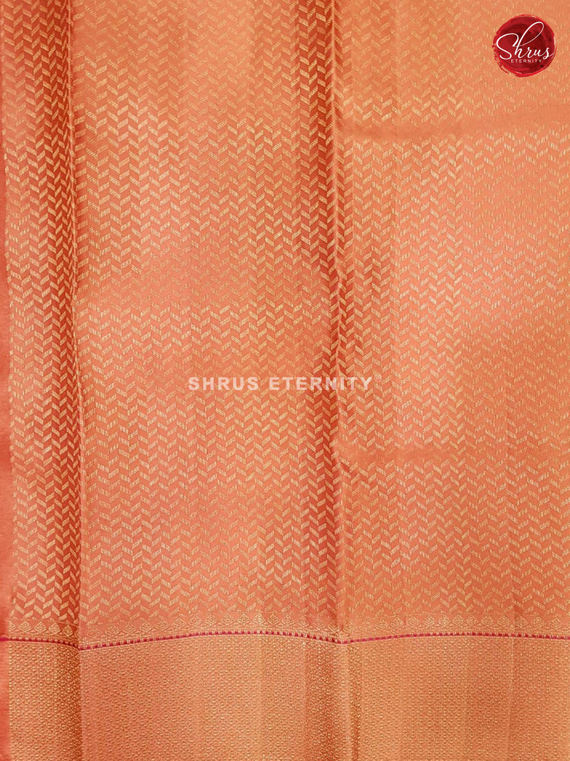 Teal Green & Peach - Kanchipuram Silk - Shop on ShrusEternity.com