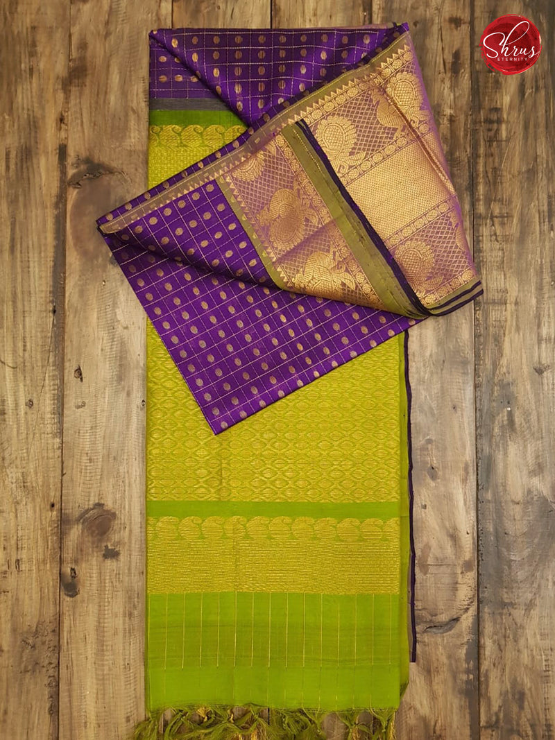 Dark Violet & Green - Silk Cotton - Shop on ShrusEternity.com