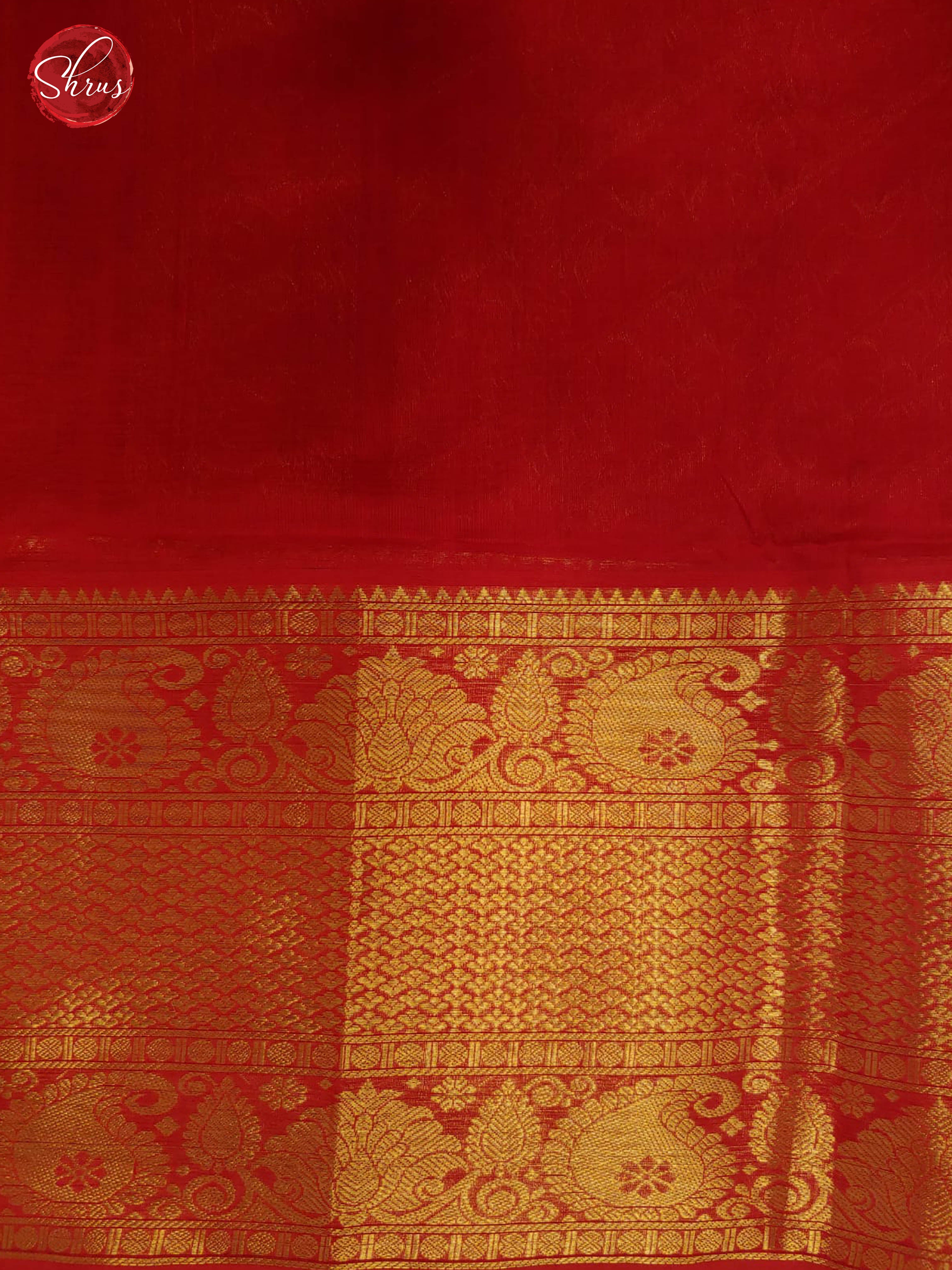 Green & Red - Silk Cotton with Border & Gold, Silver Zari - Shop on ShrusEternity.com