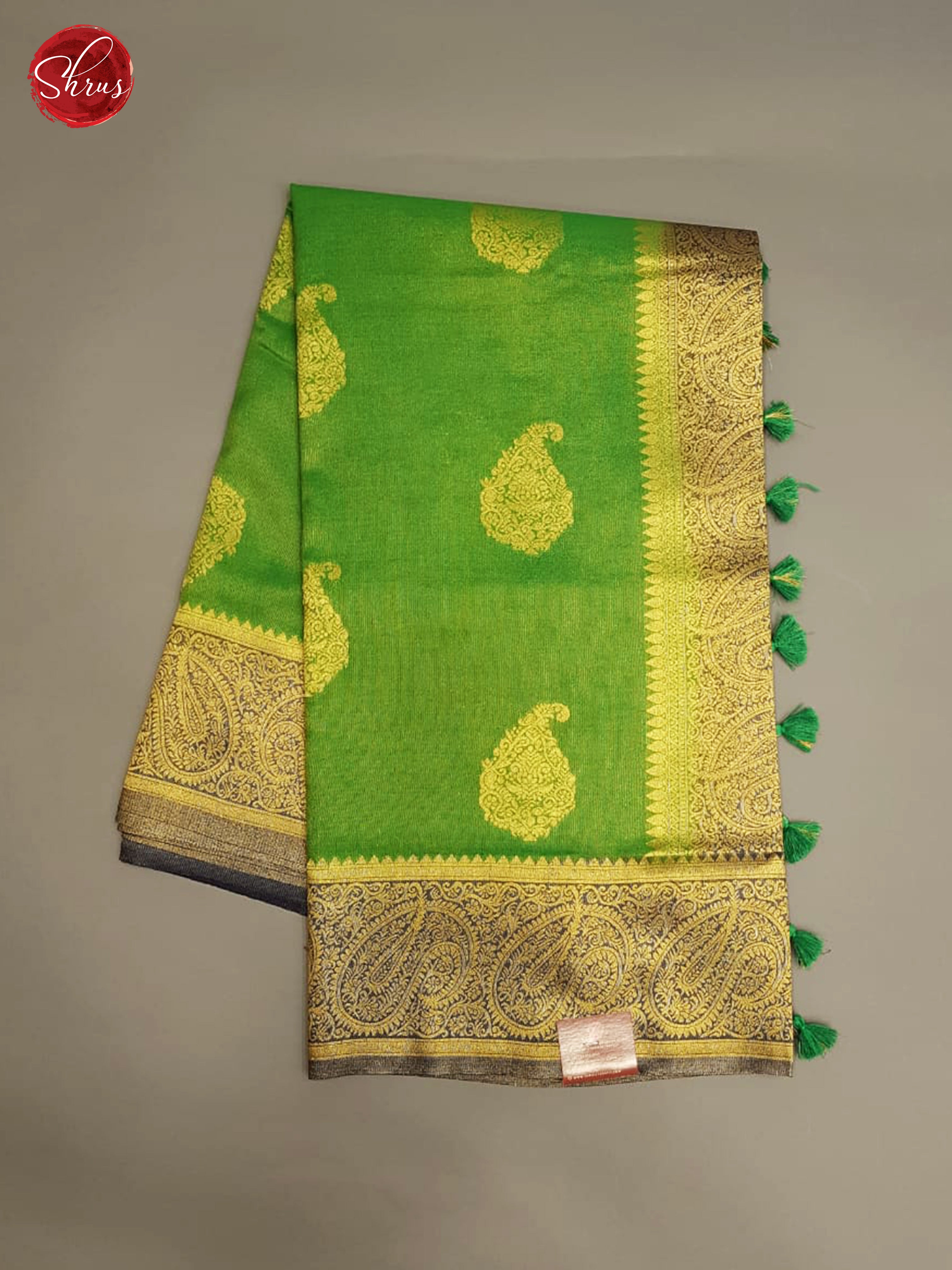 Green & Blue - Semi Banarasi with Gold zari - Shop on ShrusEternity.com