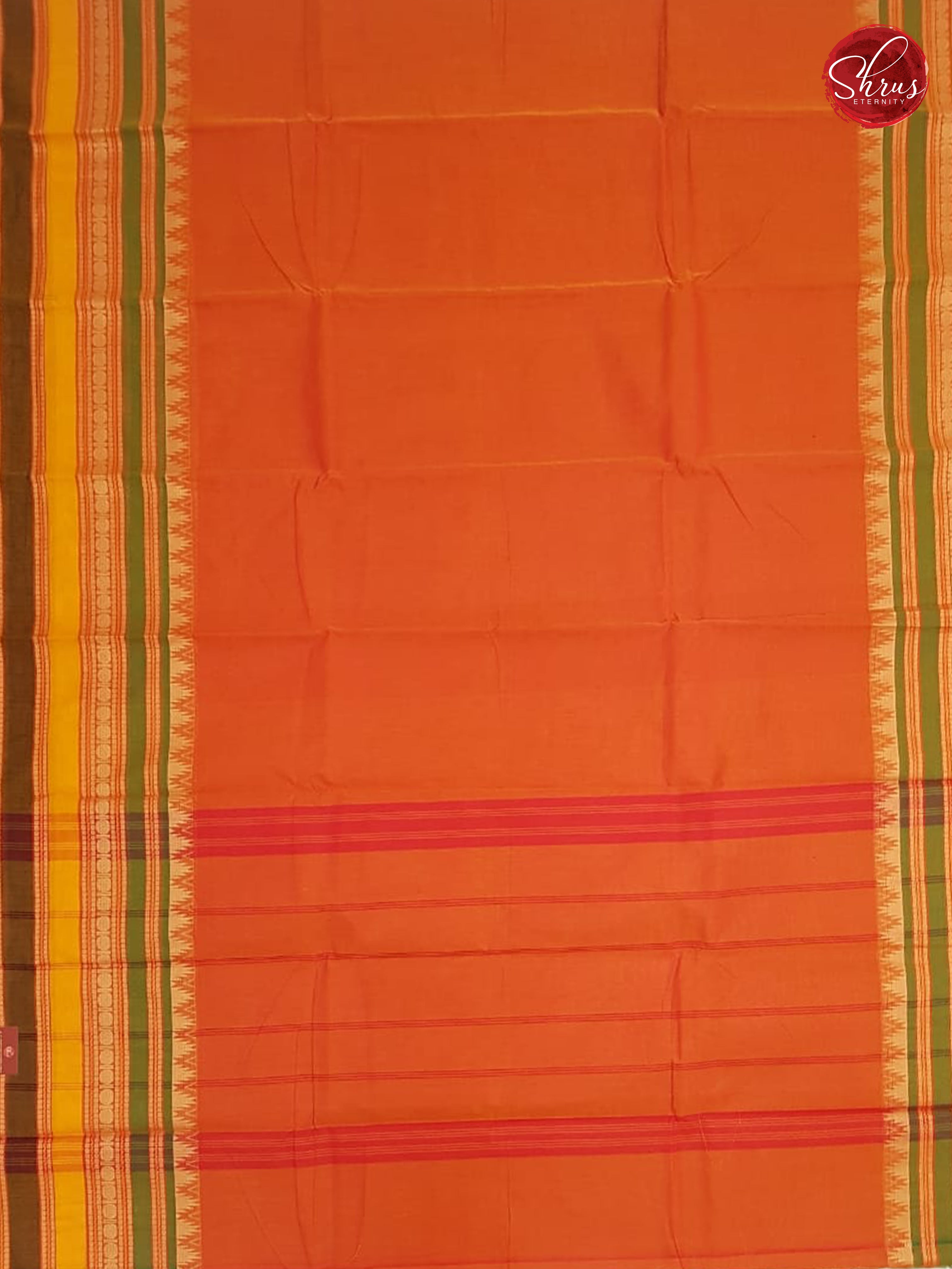 Brick Orange & Green - Chettinad cotton - Shop on ShrusEternity.com
