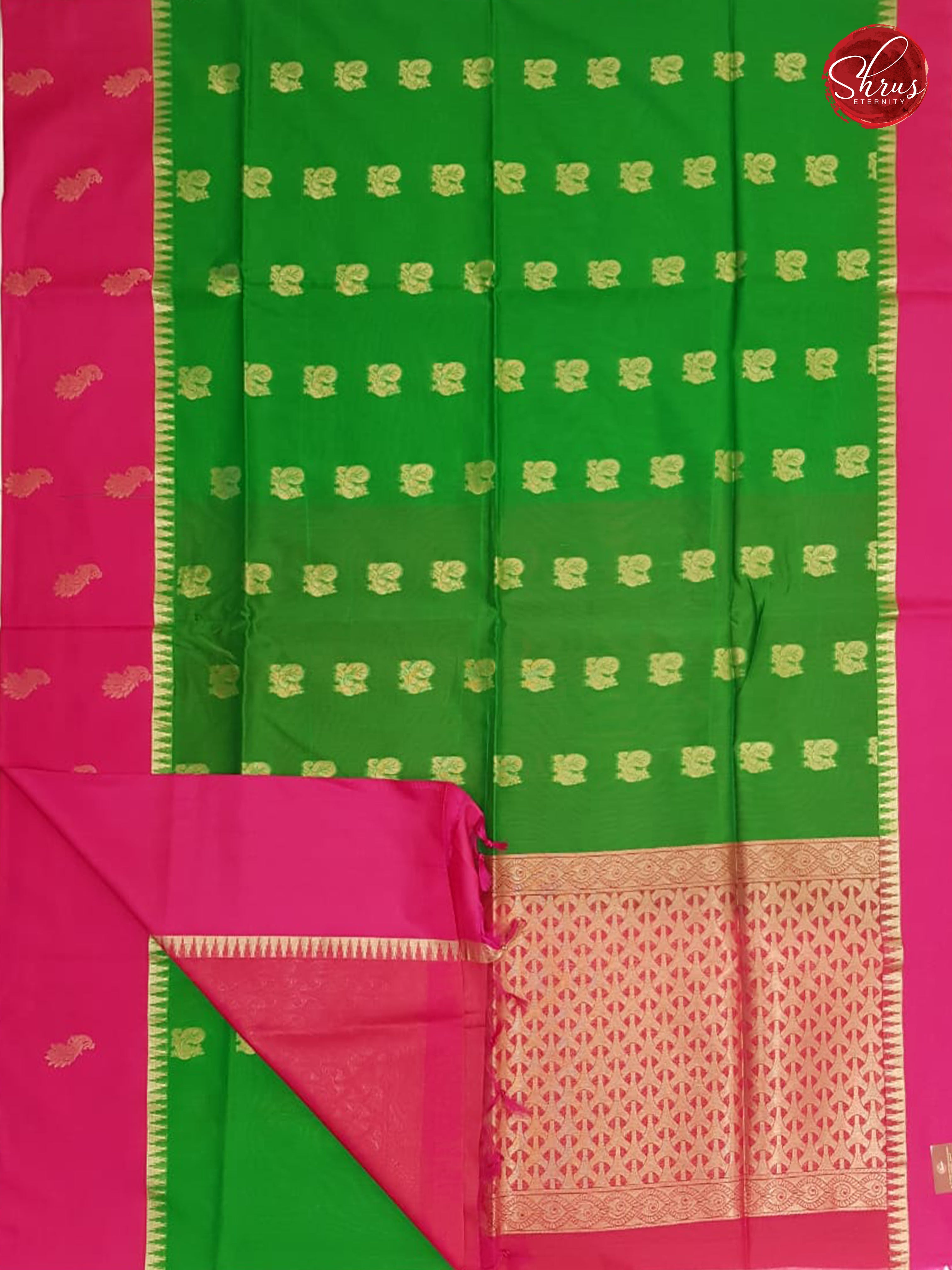Green & Pink - Kora Cotton Silk - Shop on ShrusEternity.com