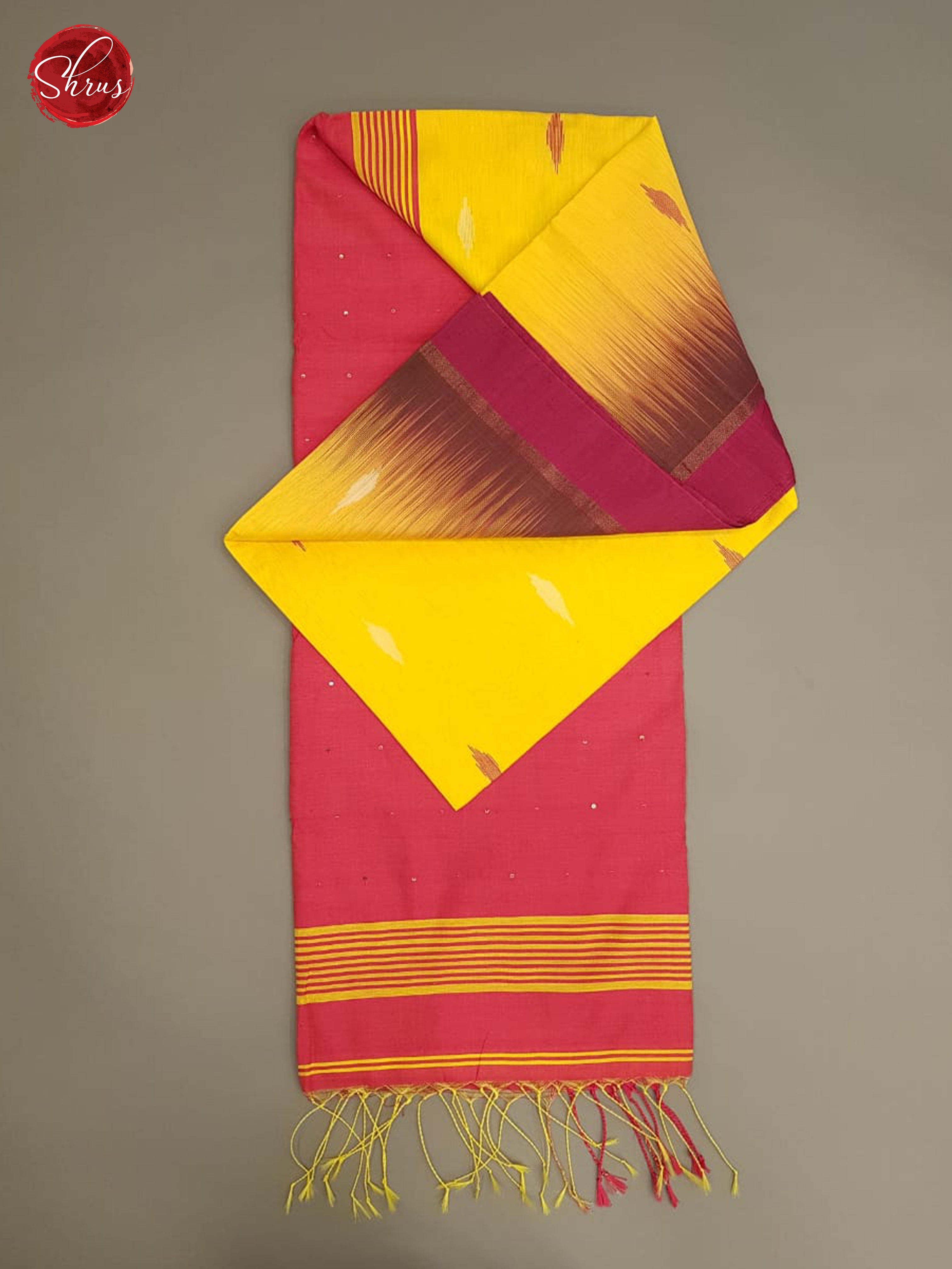 Yellow & Pink - Bengal Cotton with Border - Shop on ShrusEternity.com
