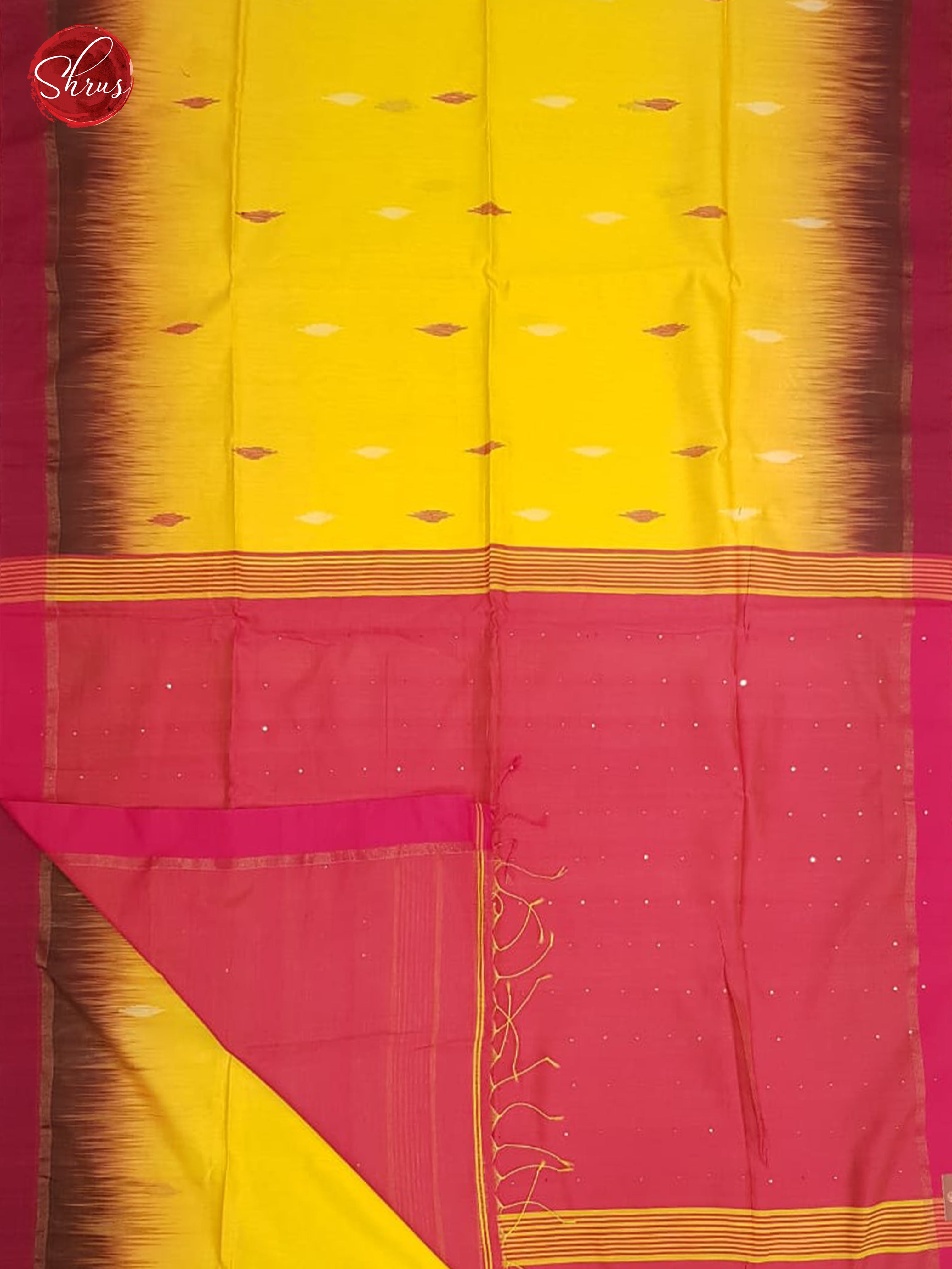 Yellow & Pink - Bengal Cotton with Border - Shop on ShrusEternity.com