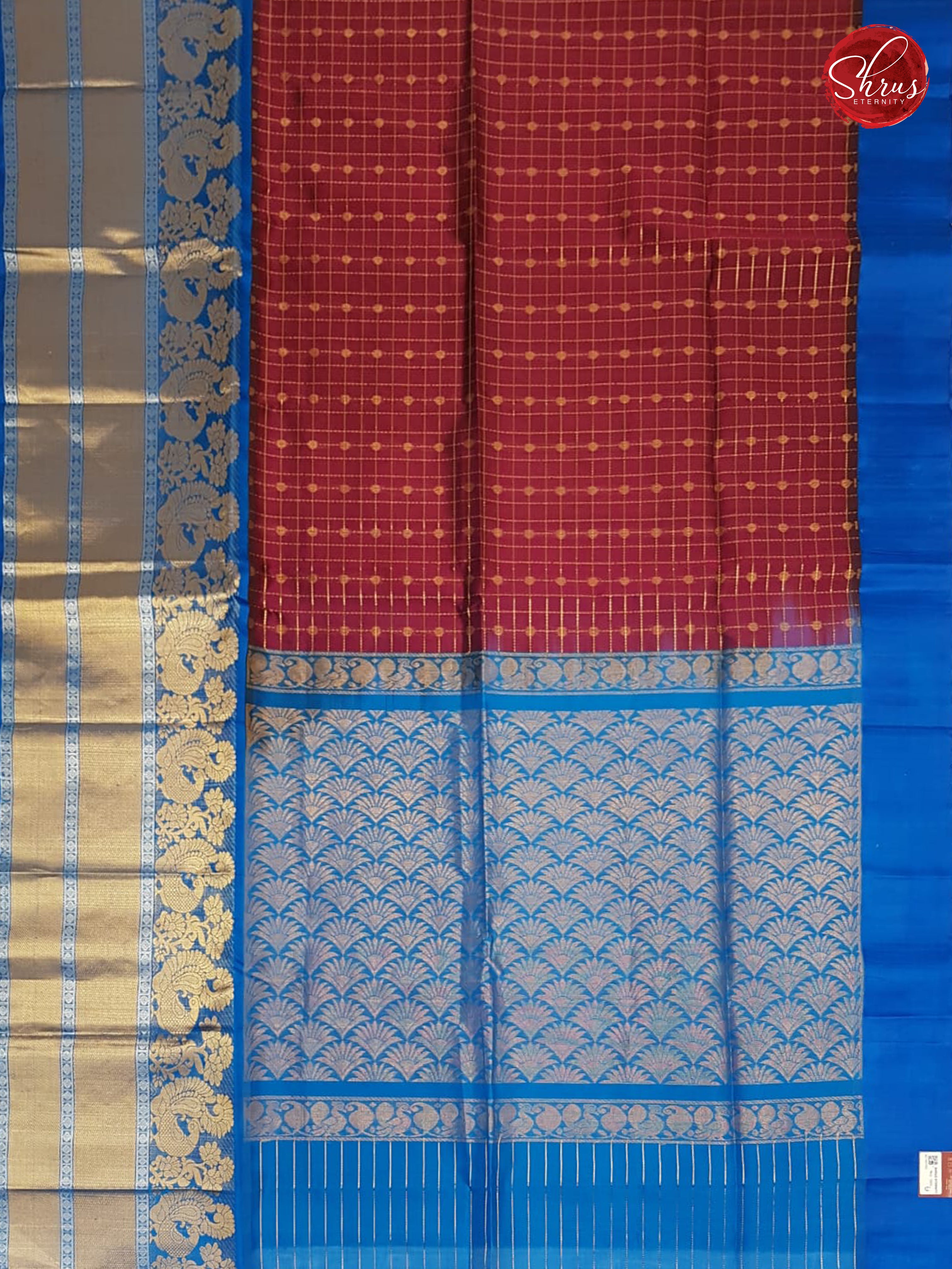 Maroon & Blue - Silk Cotton - Shop on ShrusEternity.com