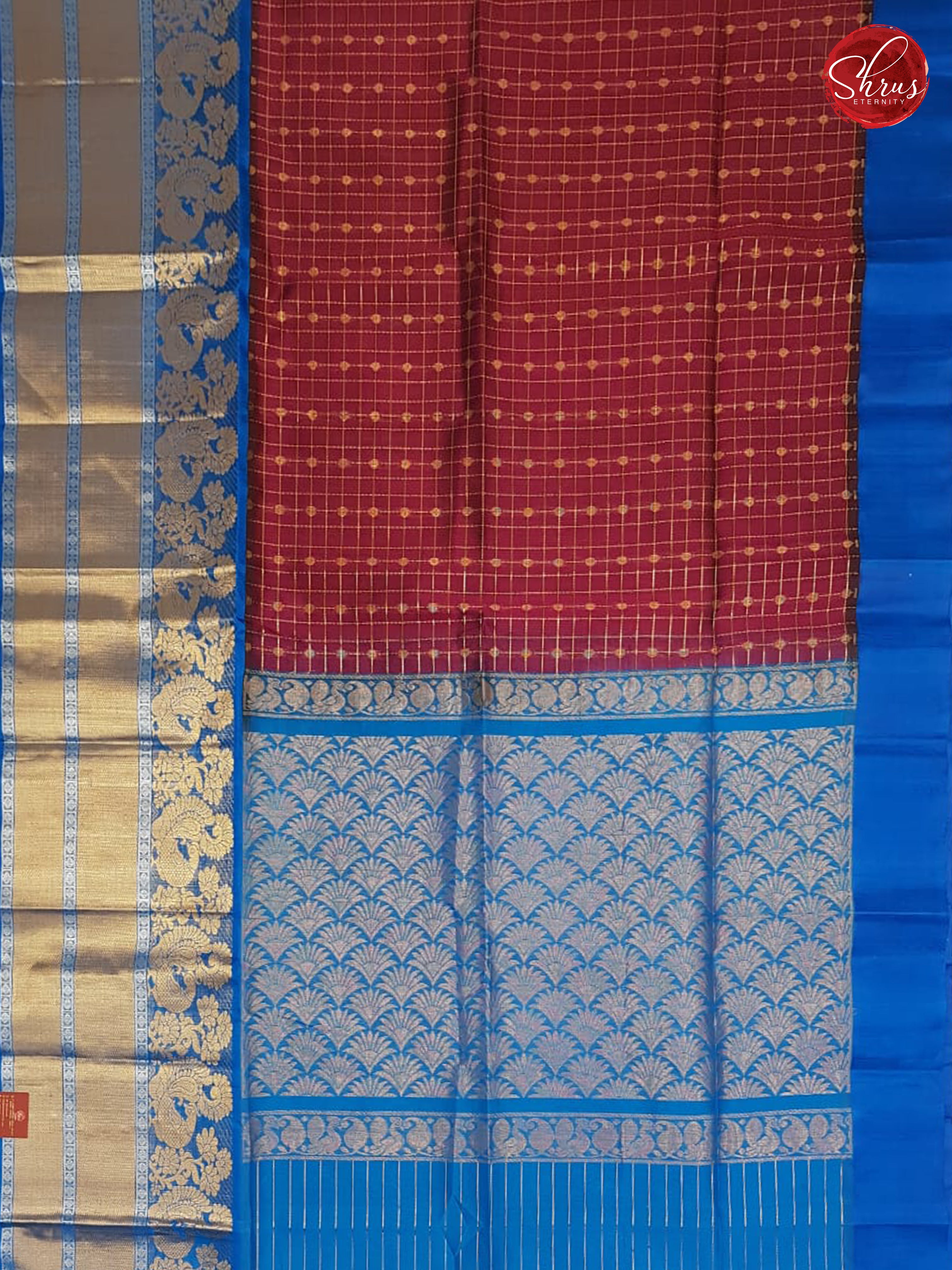 Maroon & Blue - Silk Cotton - Shop on ShrusEternity.com