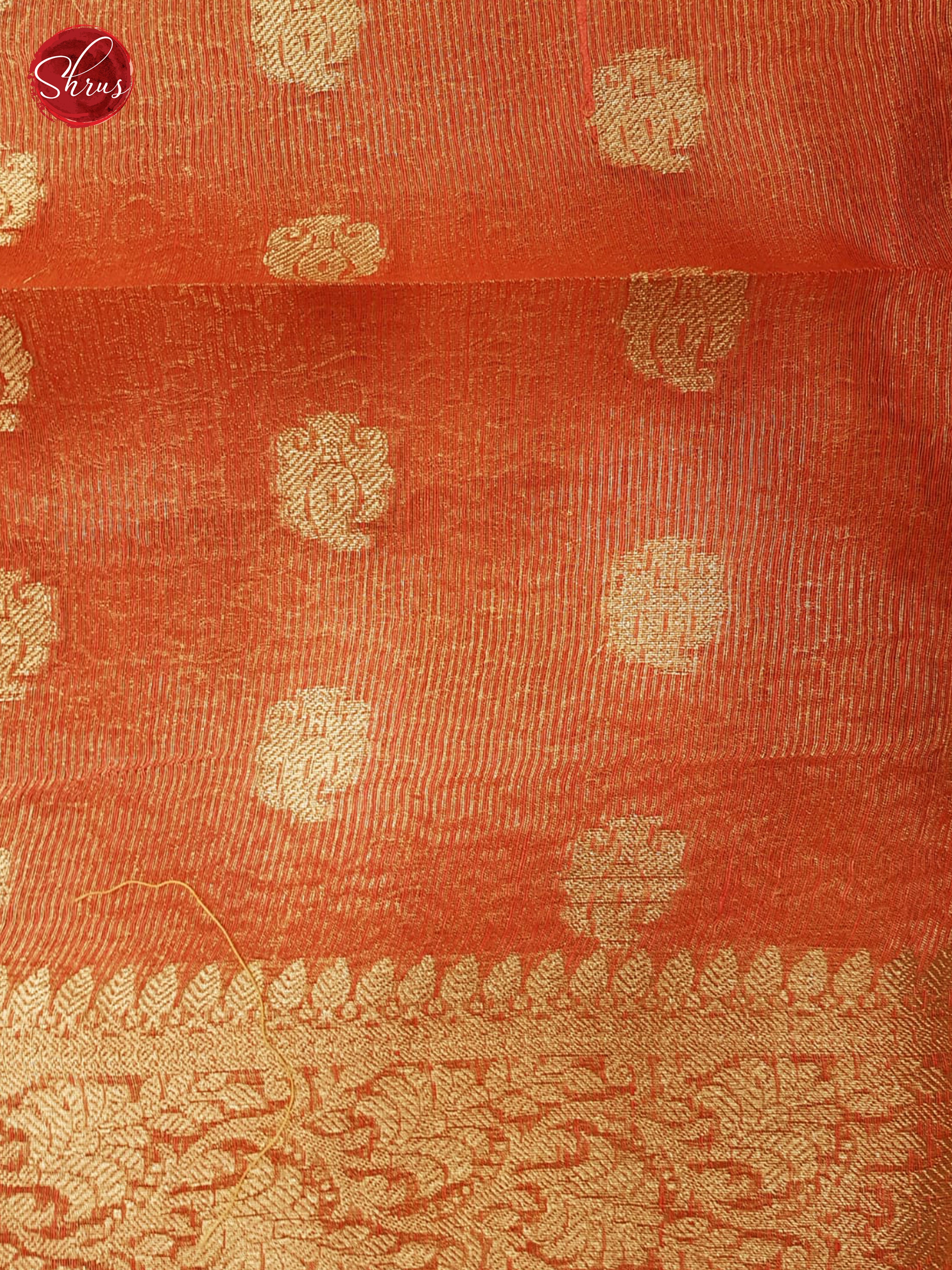 Yellow & Orange - Muslin Silk with Border & Gold zari - Shop on ShrusEternity.com
