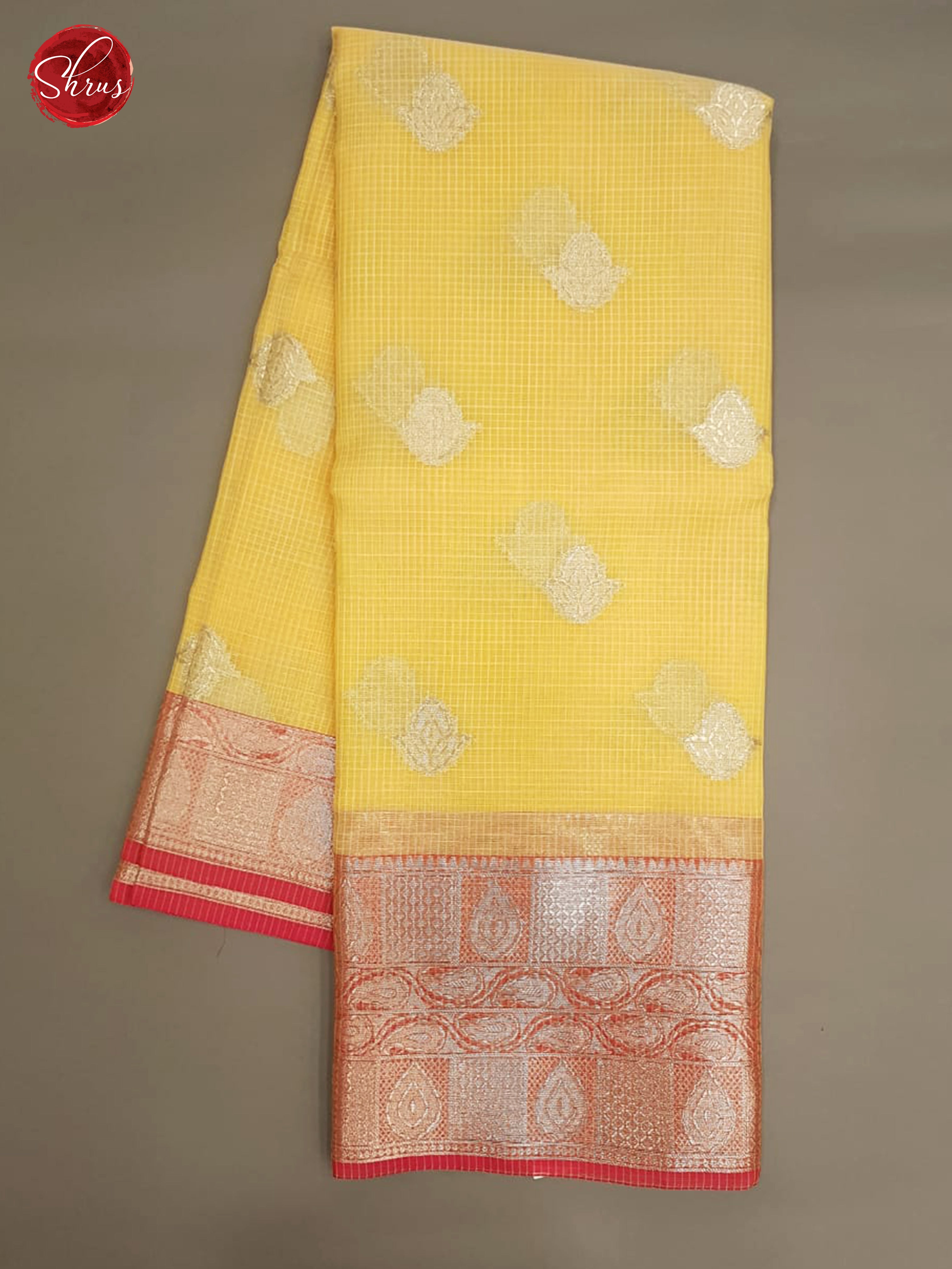 Golden Yellow & Pink - Kora Banarasi with Gold Zari Border - Shop on ShrusEternity.com