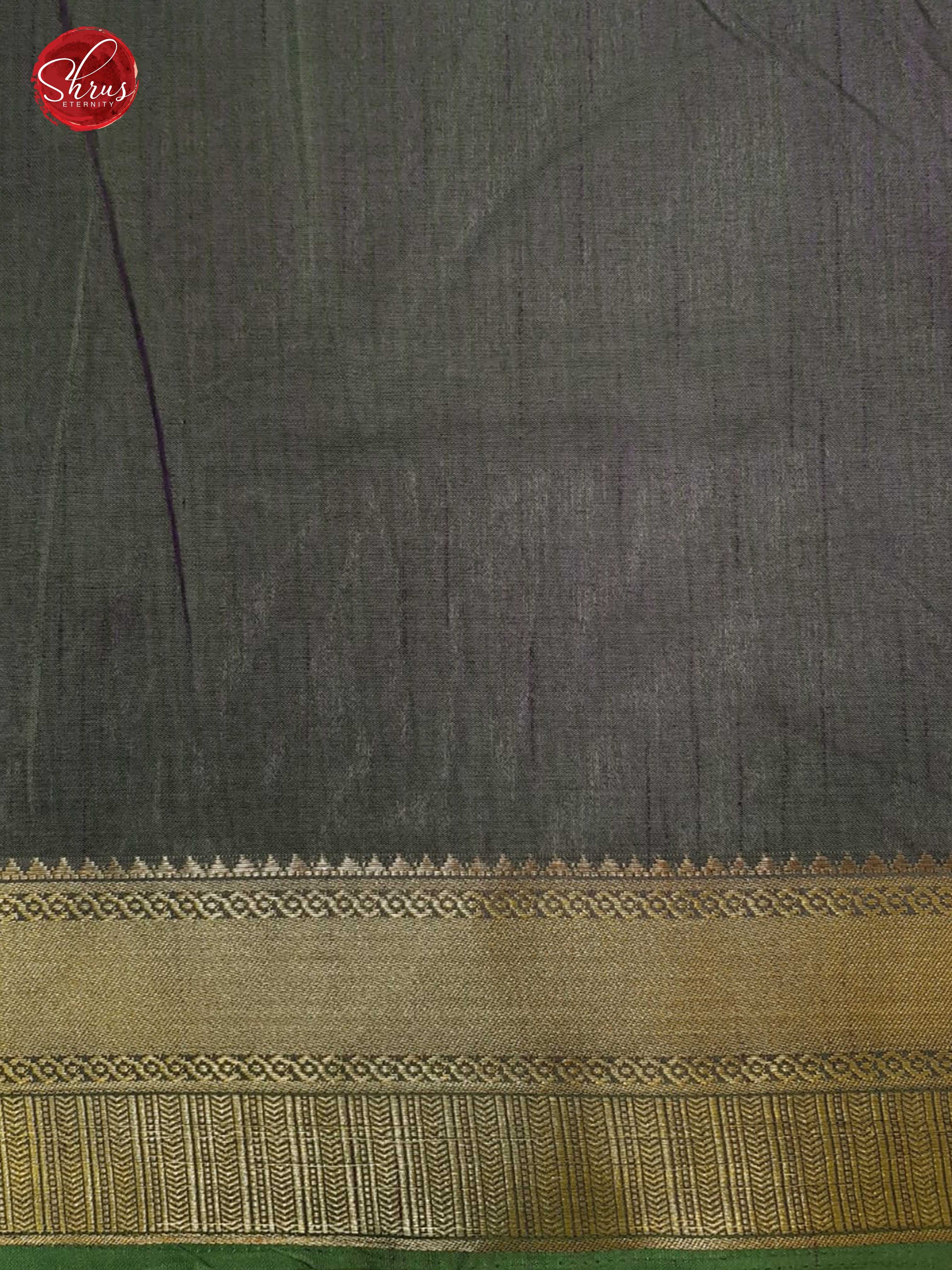Teal Green & Grey - Gold Zari bordered Semi Patola - Shop on ShrusEternity.com