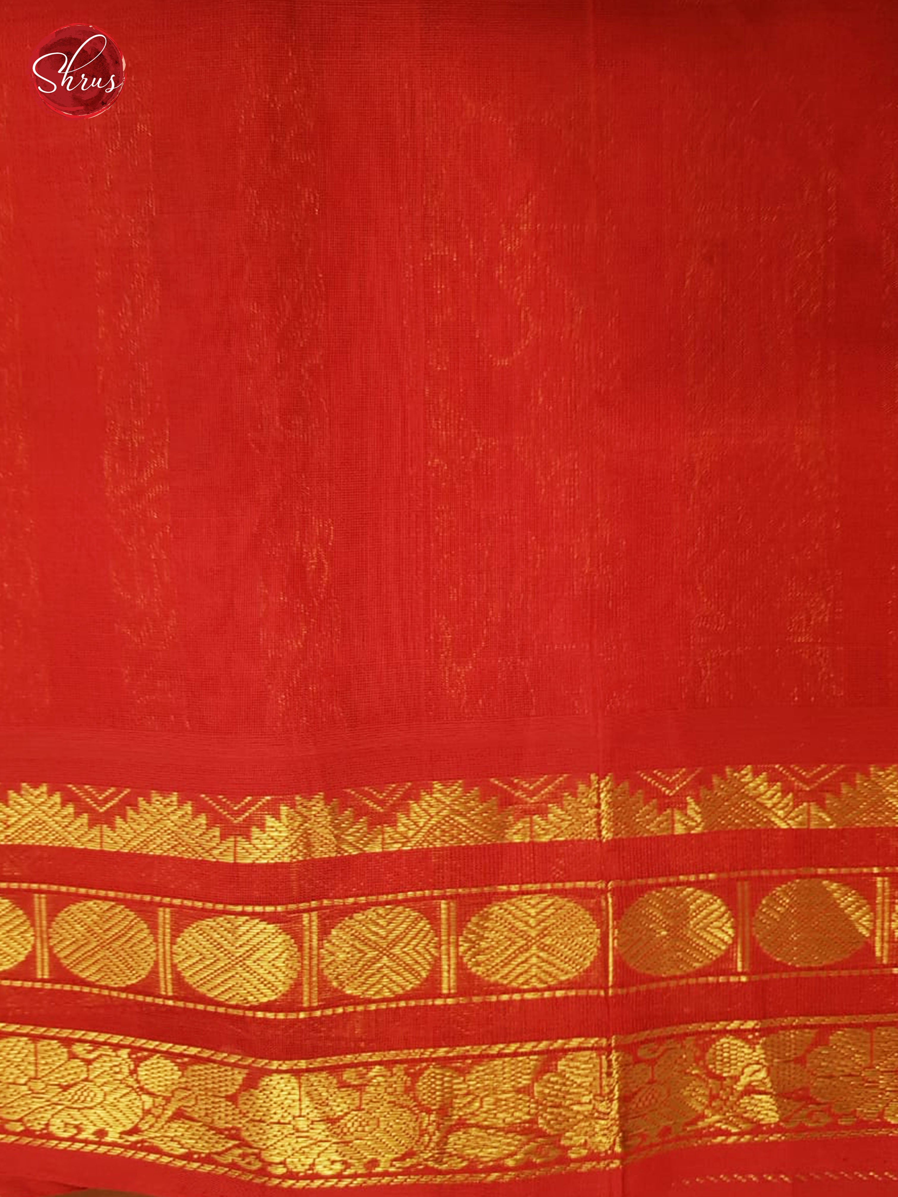 Peacock Neck & Red - Silk Cotton with Gold zari Border - Shop on ShrusEternity.com