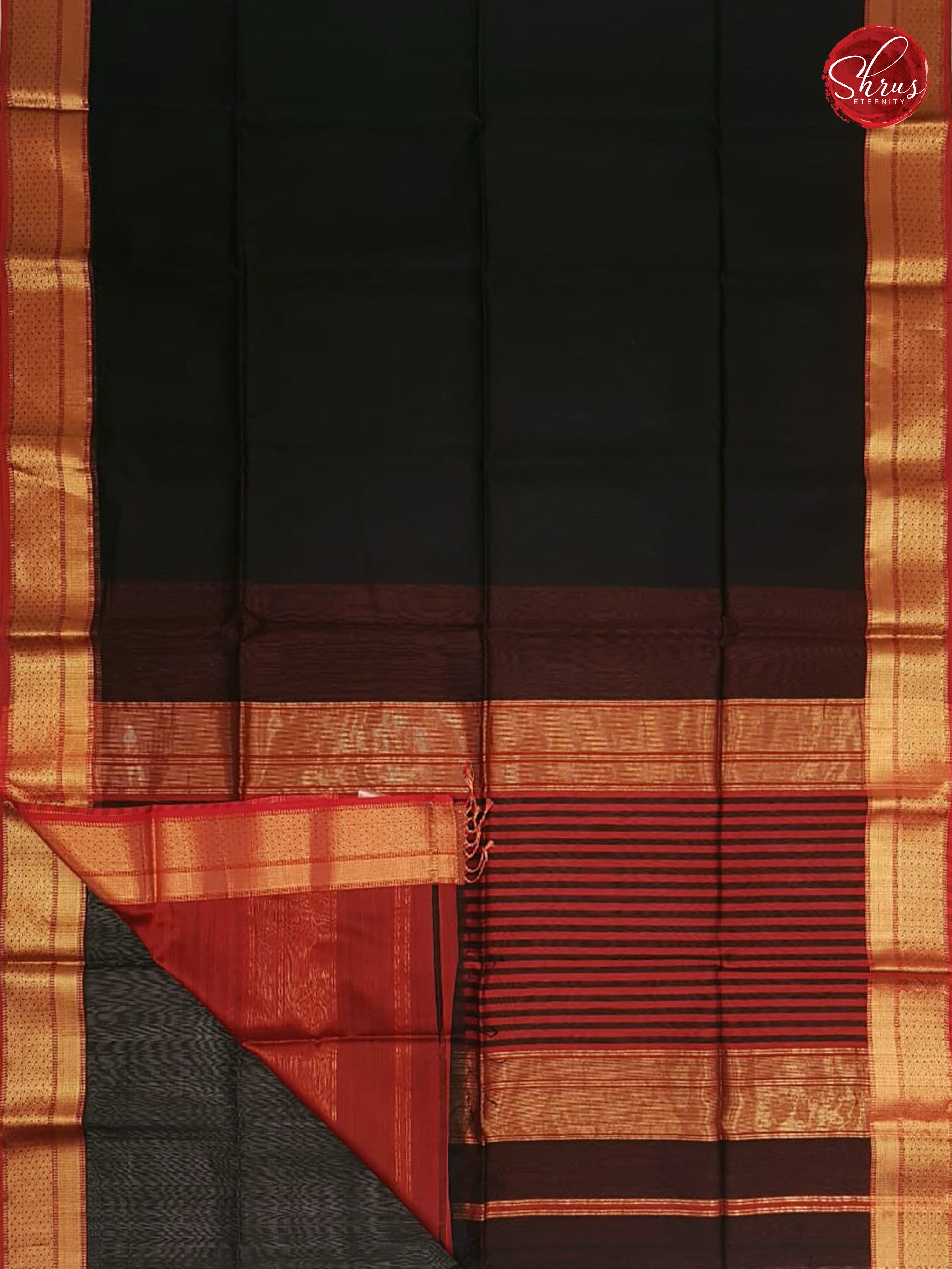 Black & Red - Maheshwari Silk Cotton - Shop on ShrusEternity.com