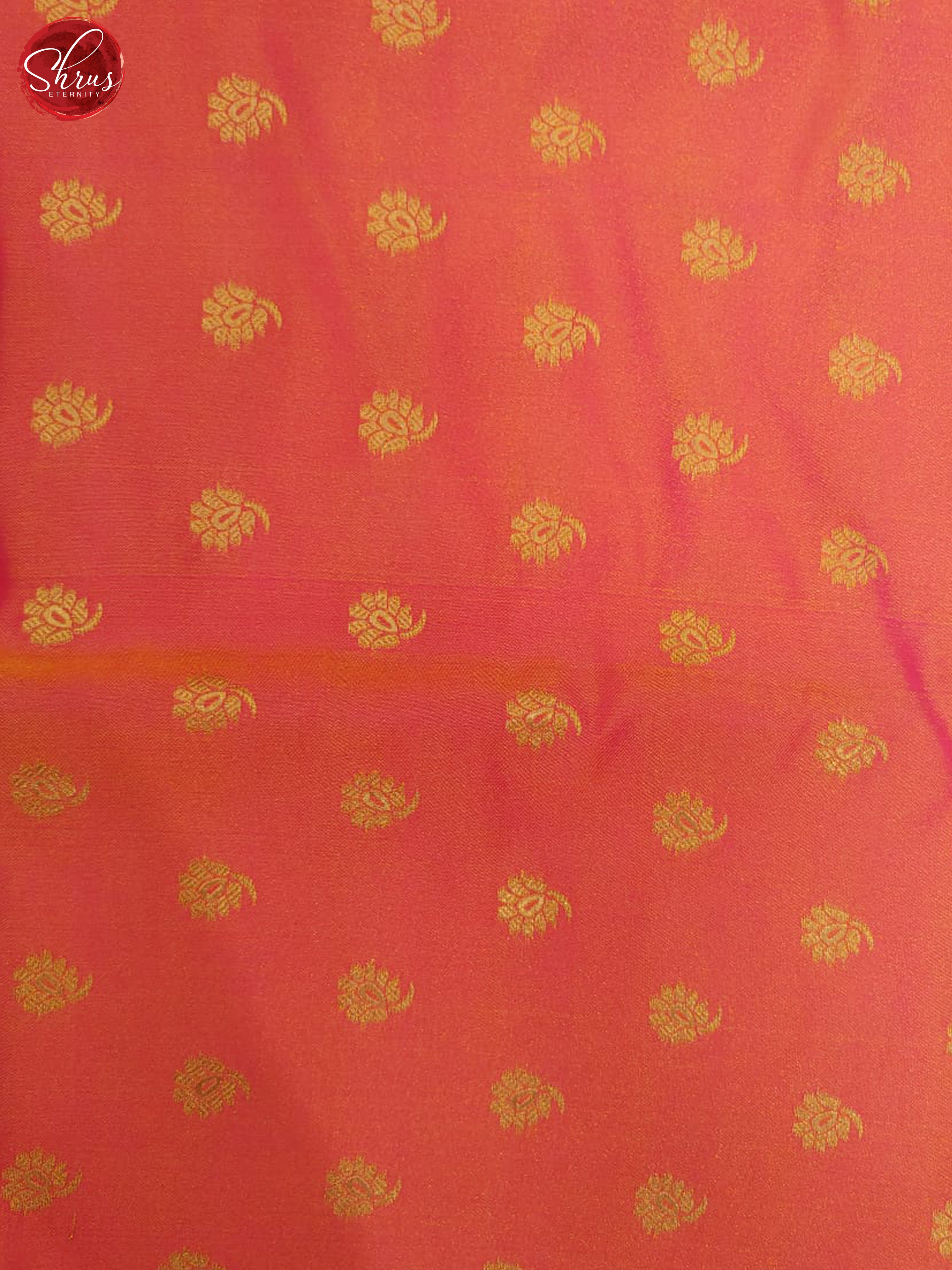 Cream & Orangish Pink - Semi Banarasi with Gold zari - Shop on ShrusEternity.com