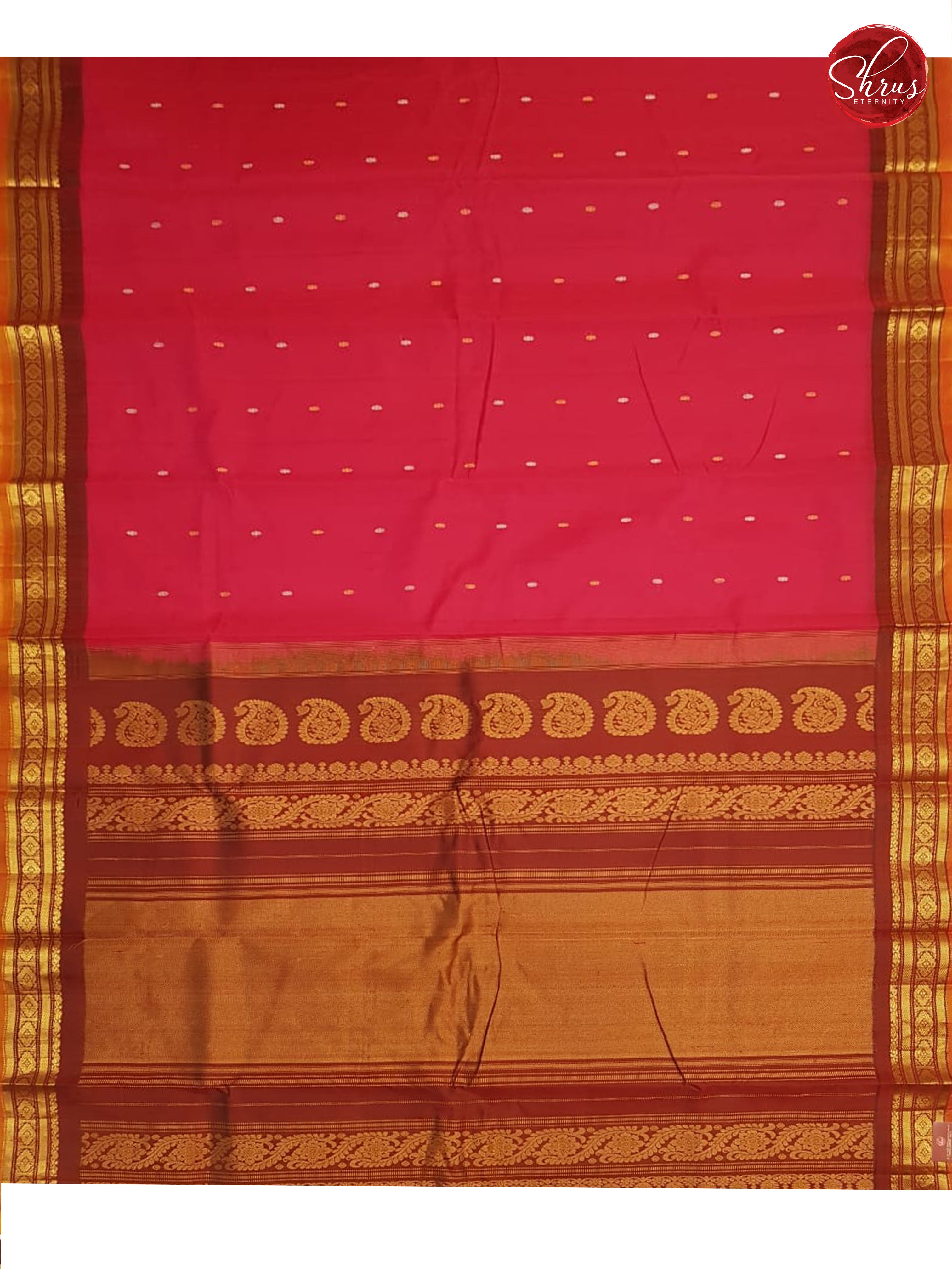 Rani Pink & Maroon - Gadwal Silk Cotton - Shop on ShrusEternity.com