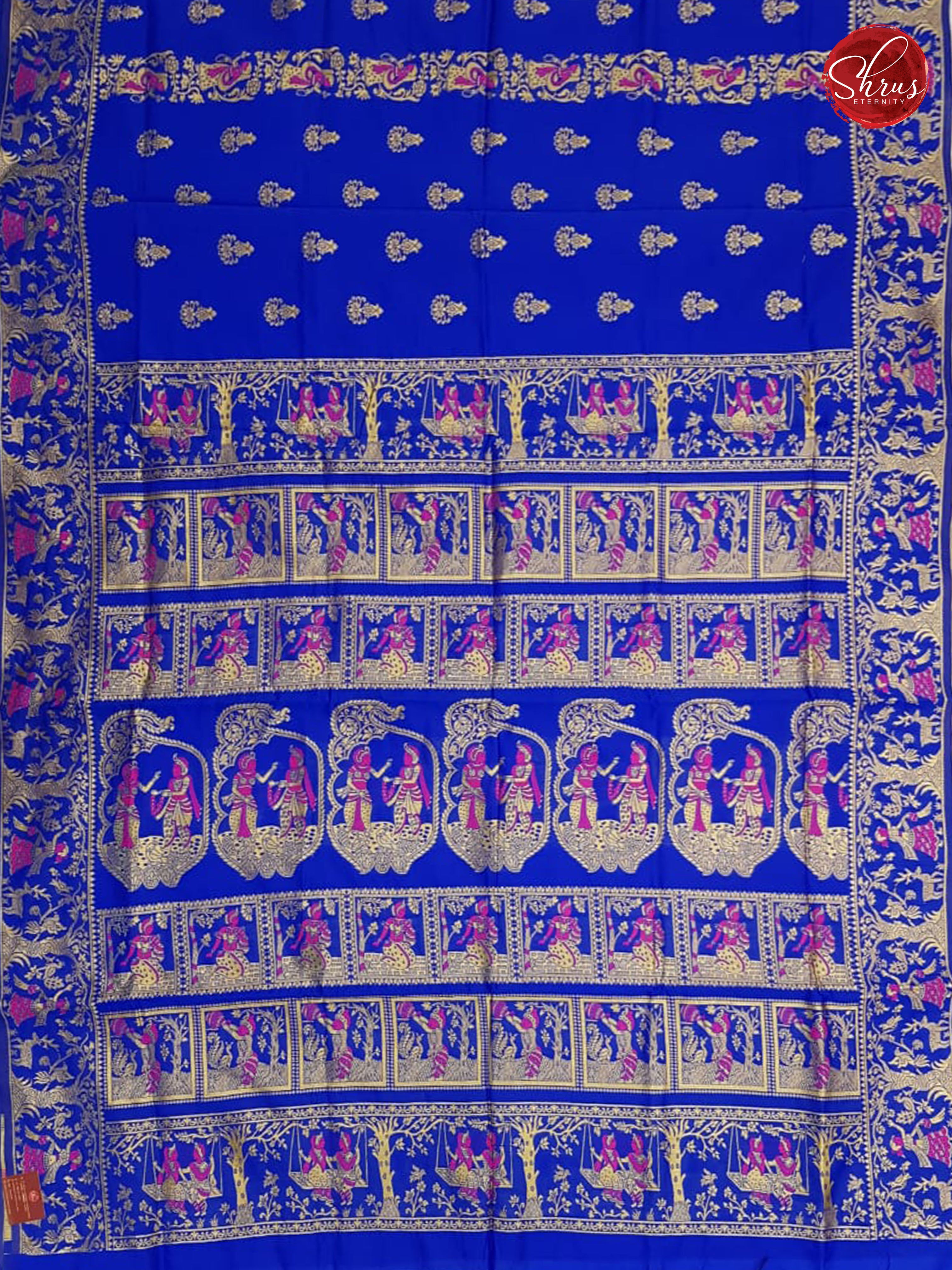 Blue - Baluchari Cotton Silk - Shop on ShrusEternity.com