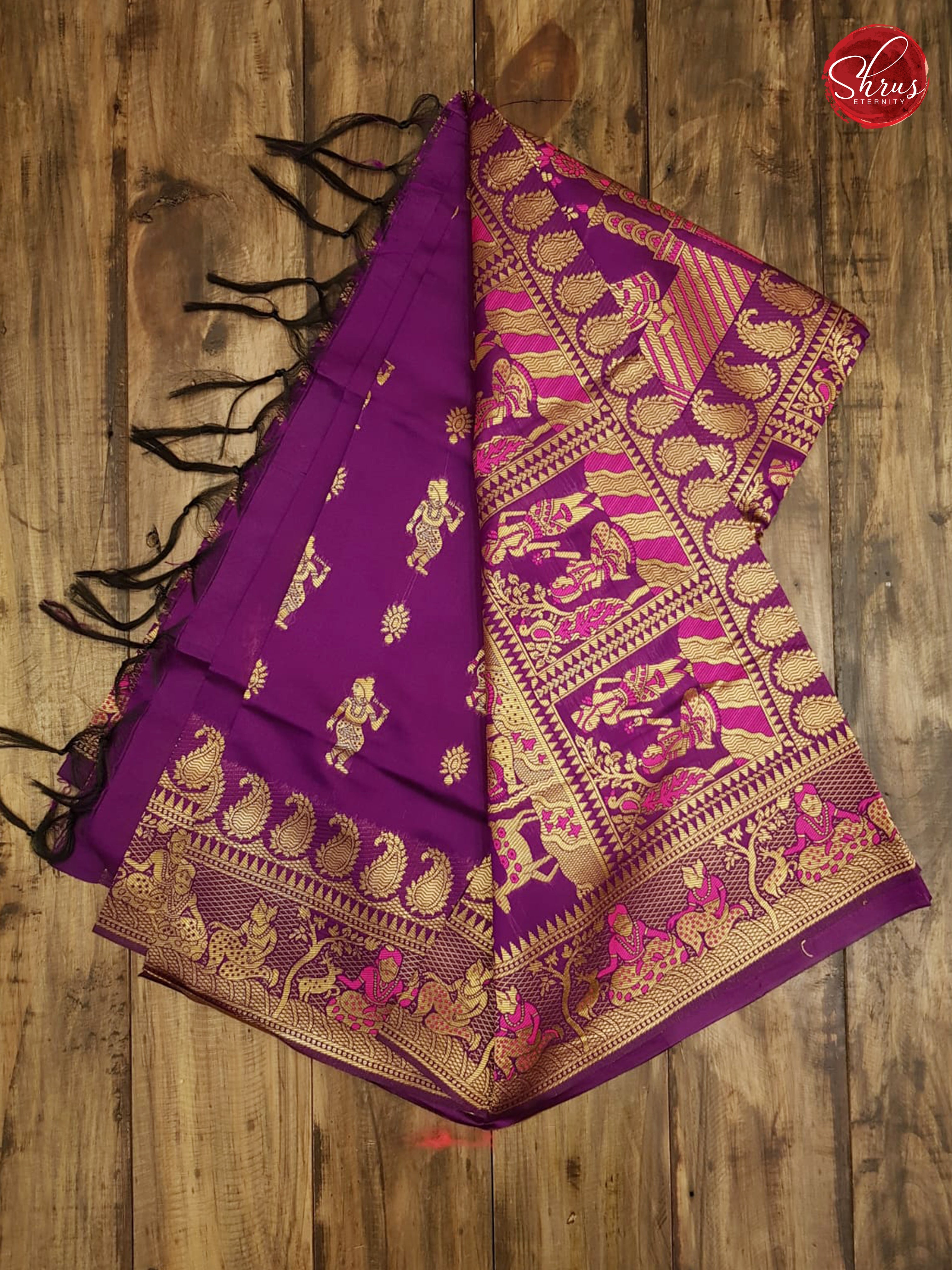 Majenta(Single Tone)- Baluchari Cotton Silk - Shop on ShrusEternity.com