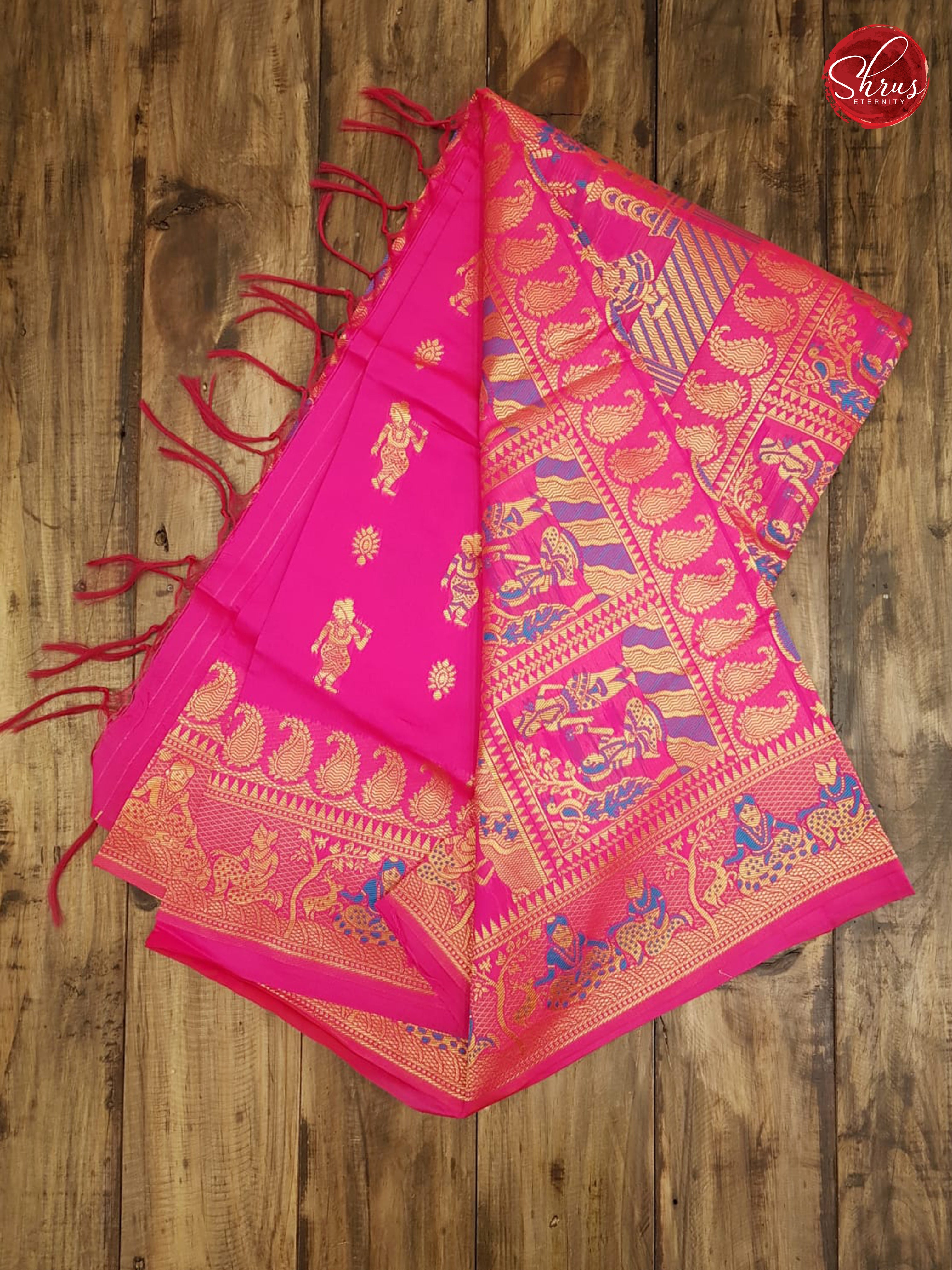 Shocking Pink - Baluchari Cotton Silk - Shop on ShrusEternity.com