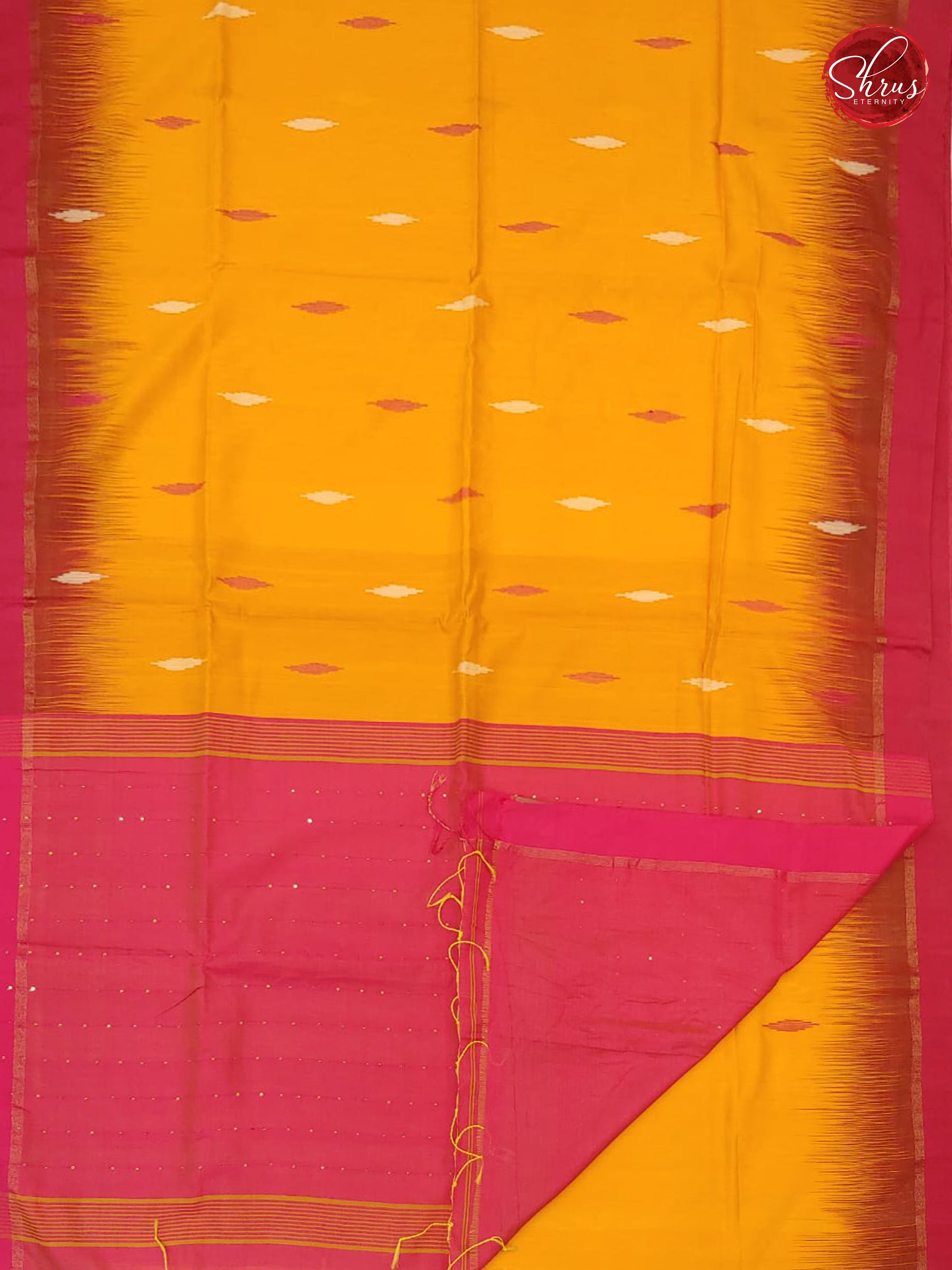Yellow & Pink - Bengal Cotton Silk - Shop on ShrusEternity.com
