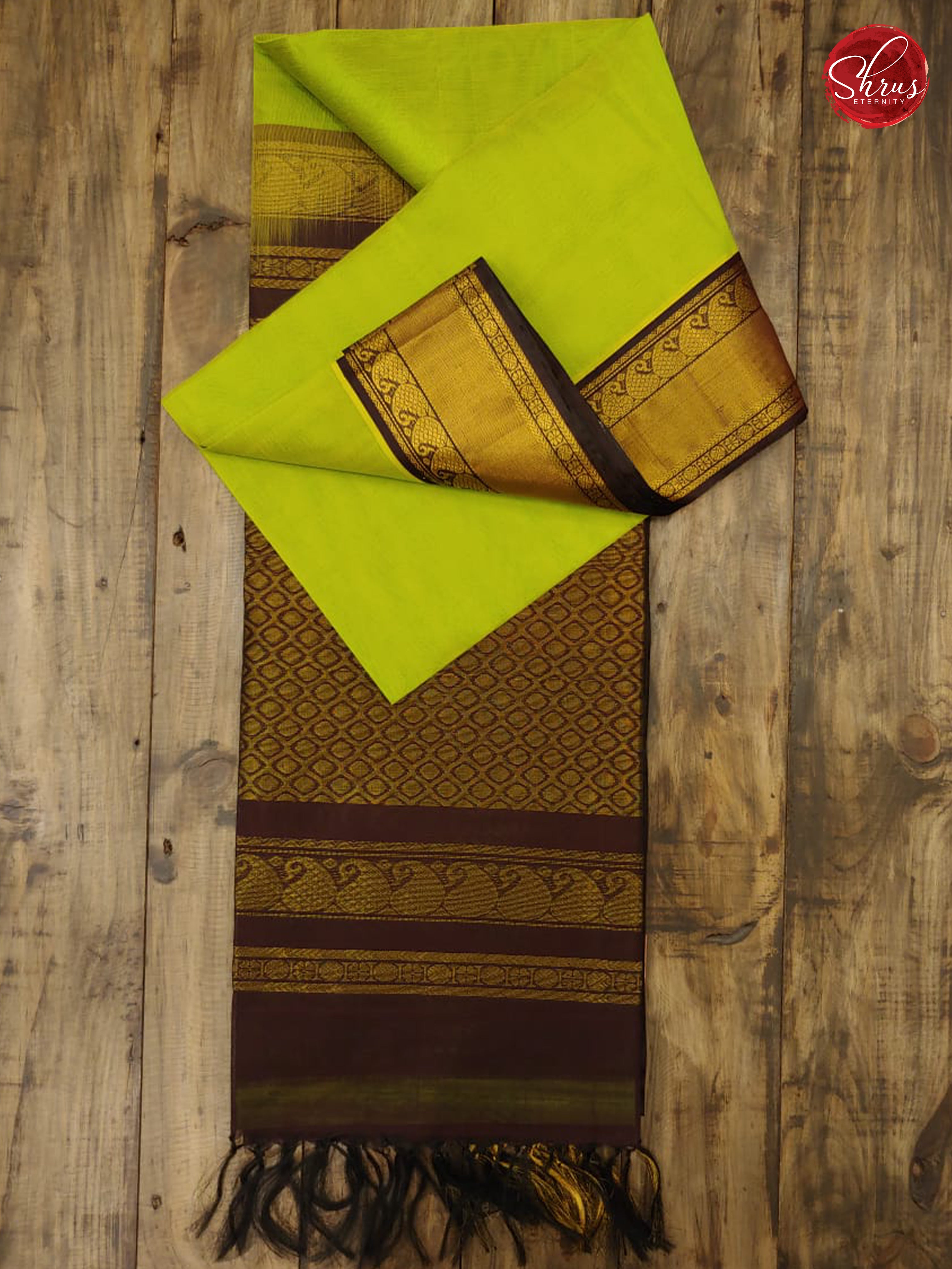 Green & Dark Brown - Silk Cotton - Shop on ShrusEternity.com