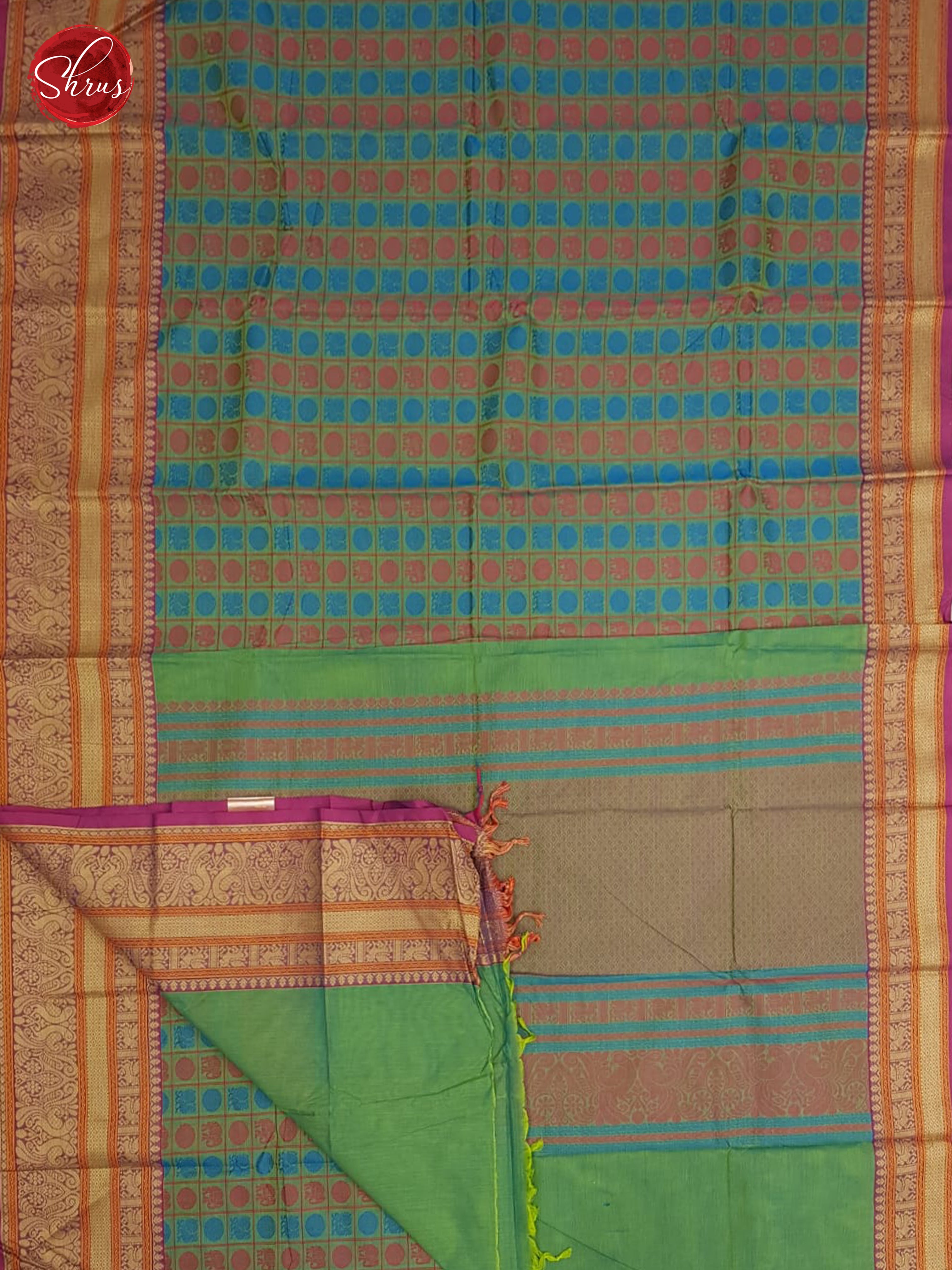 Green & Pink - Kanchi Cotton with Gold zari - Shop on ShrusEternity.com