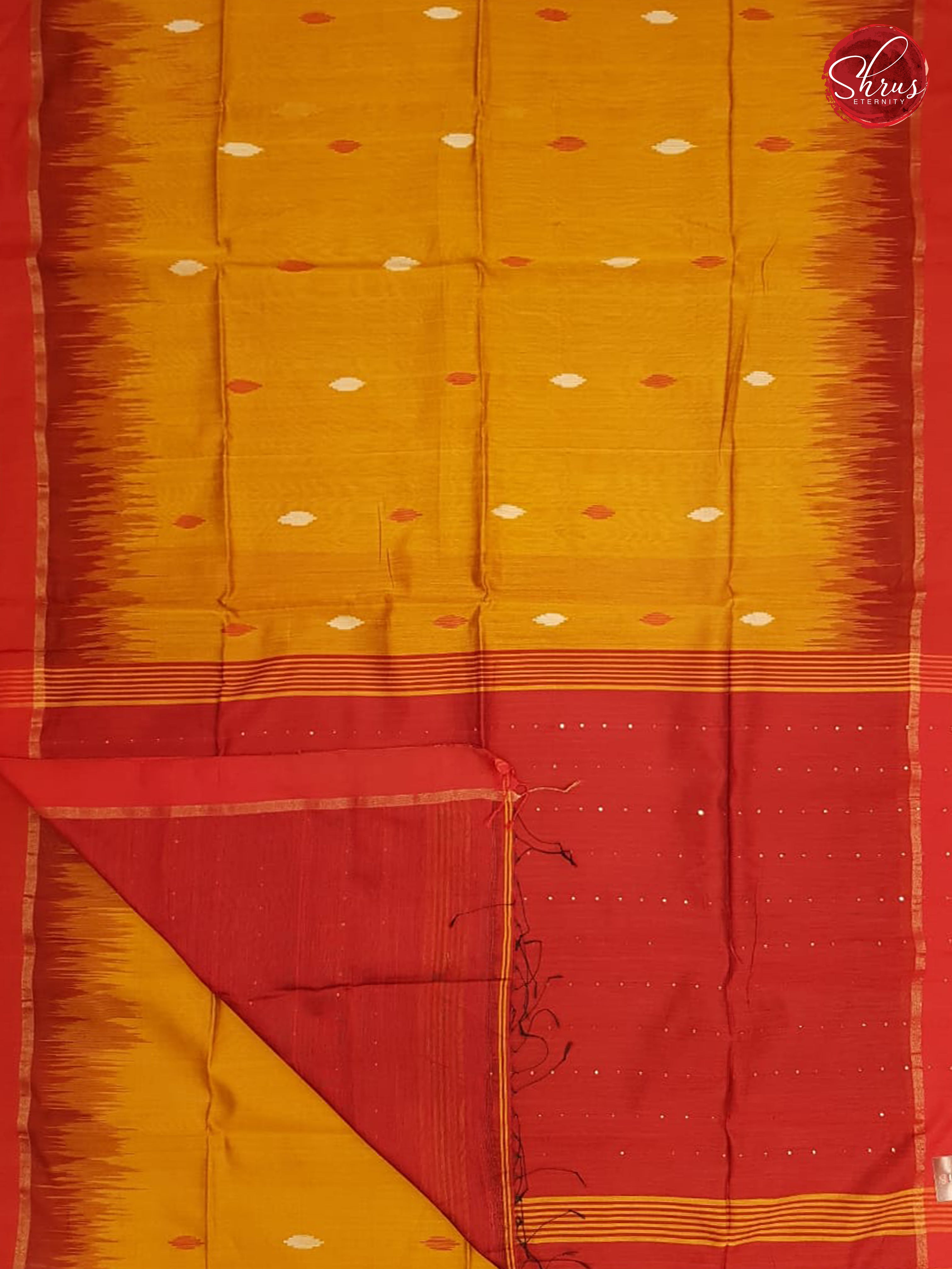 Mustard & Red - Bengal Cotton Silk - Shop on ShrusEternity.com