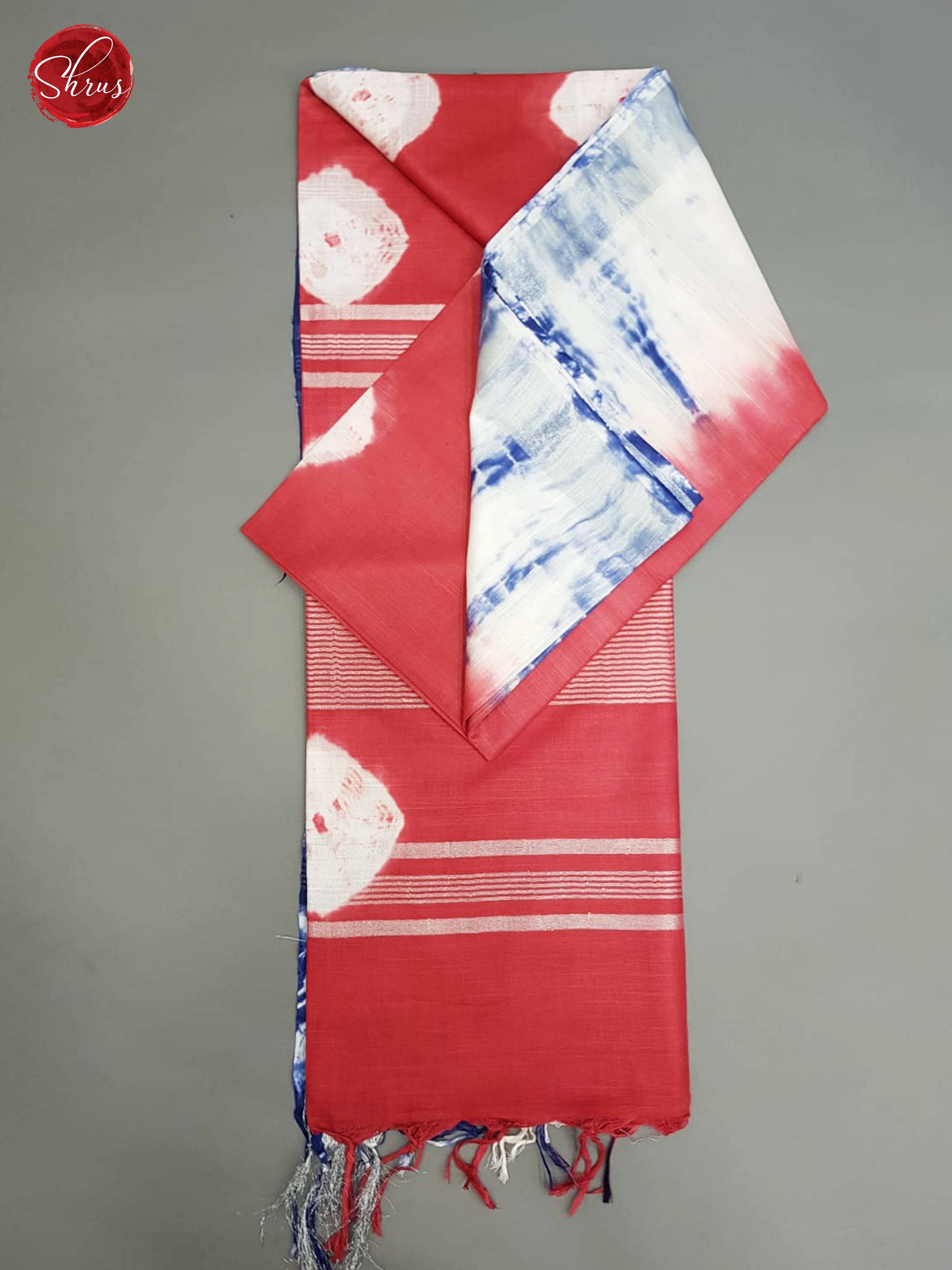 Pink & Blue - Shibori with Silver Zari Border - Shop on ShrusEternity.com