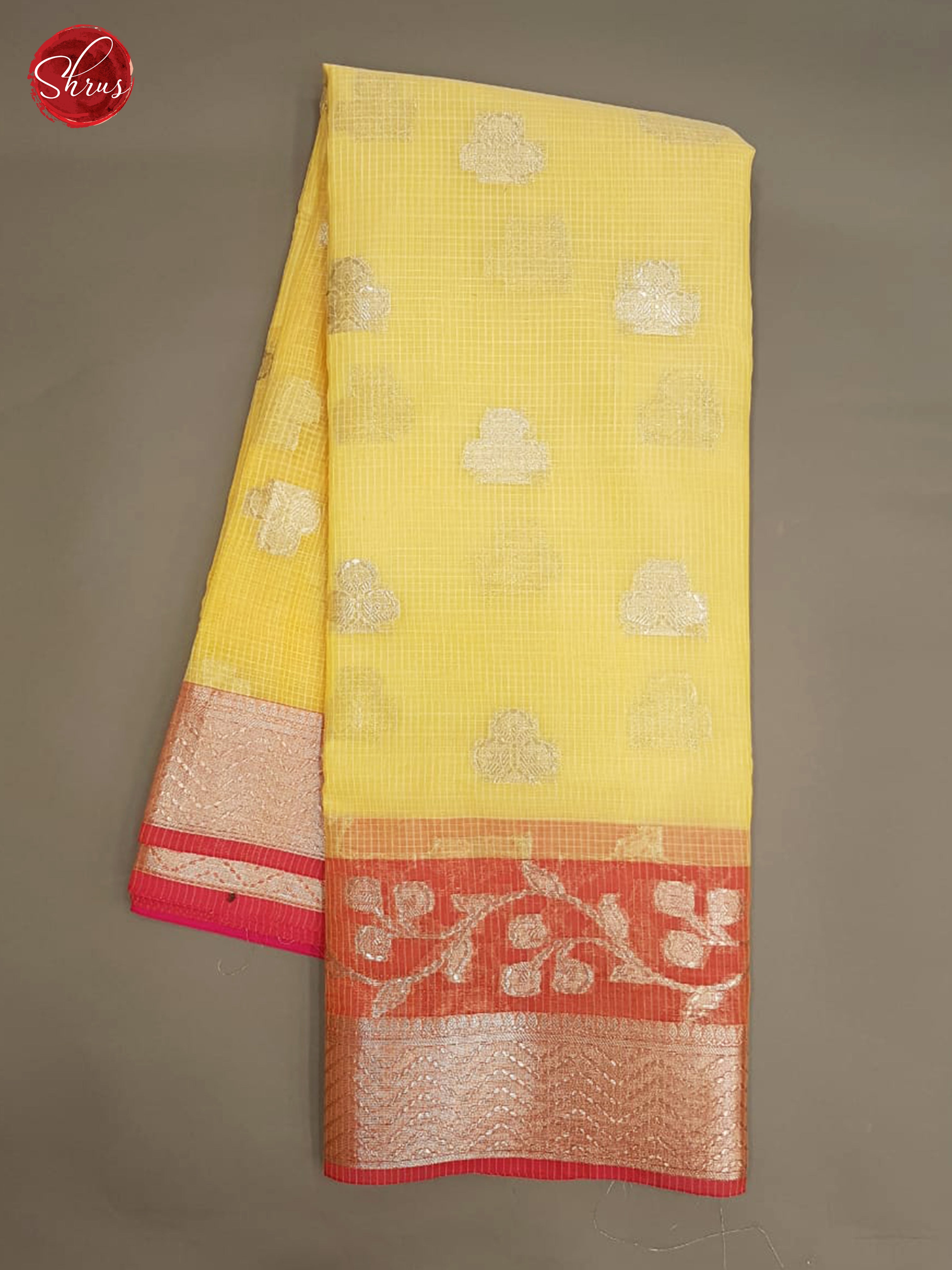 Golden Yellow & Pink - Kora Banarasi withGold Zari Border - Shop on ShrusEternity.com