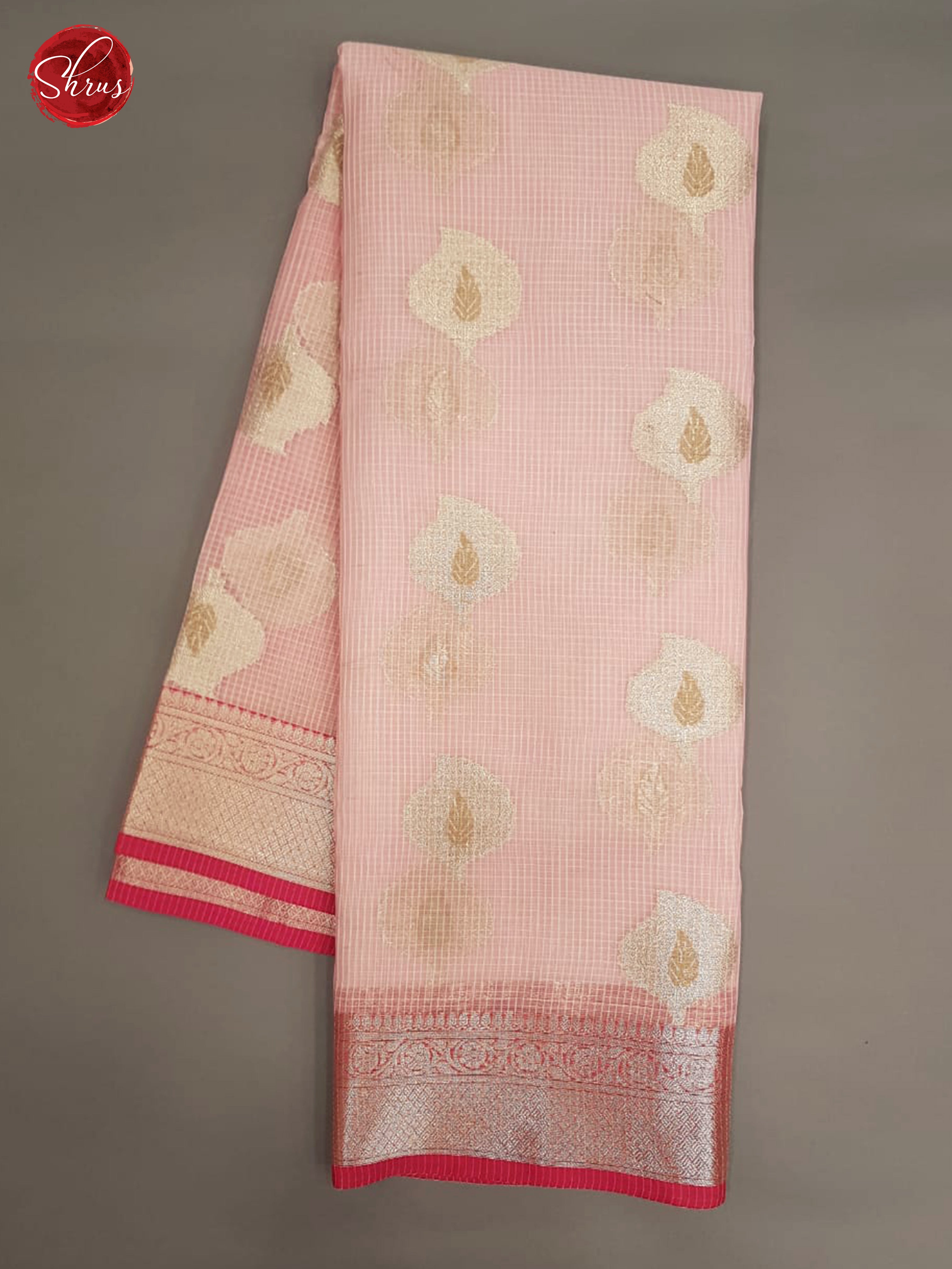 Light Pink & Pink - Kora Banarasi with Gold Zari Border - Shop on ShrusEternity.com